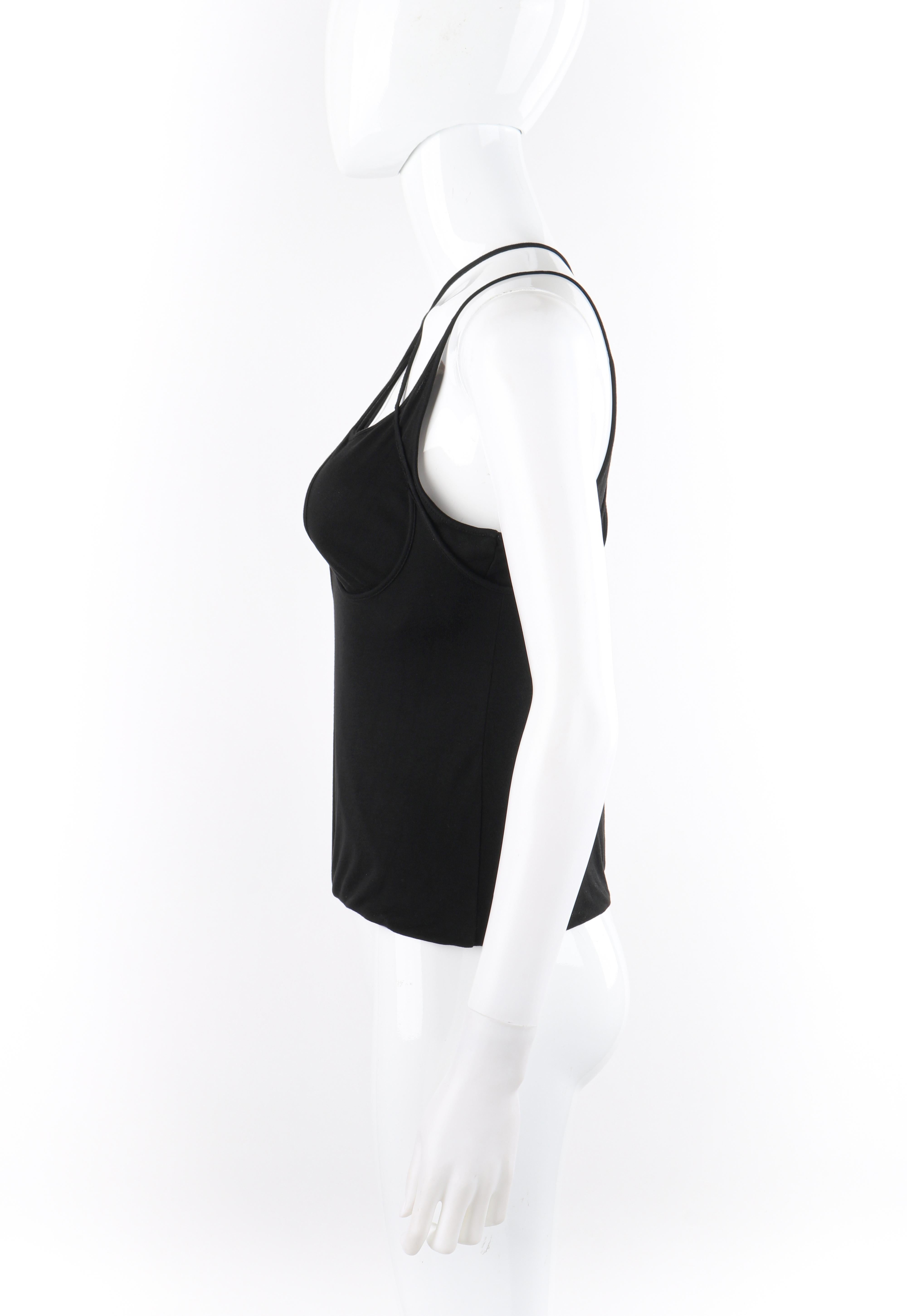 Women's ALEXANDER McQUEEN S/S 2002 Black Multiway Five Strap Crisscross Knit Tank Top  For Sale