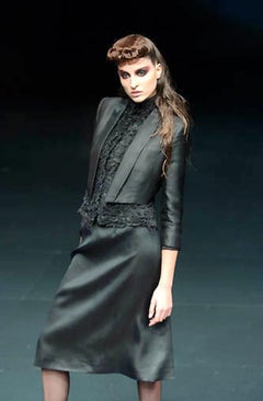 Alexander McQueen S/S 2002 Black Ruffled Tuxedo Shirt