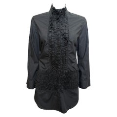 Alexander McQueen S/S 2002 Black Ruffled Tuxedo Shirt