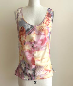 Alexander McQueen S/S 2003 "Irene" Pin Up Print Multicolor Silk Top