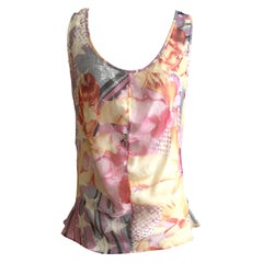Alexander McQueen S/S 2003 "Irene" Pin Up Print Multicolor Silk Top