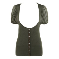 ALEXANDER McQueen - P/E 2003 "Irere" - Top con maniche a sbuffo in maglia elasticizzata di colore verde