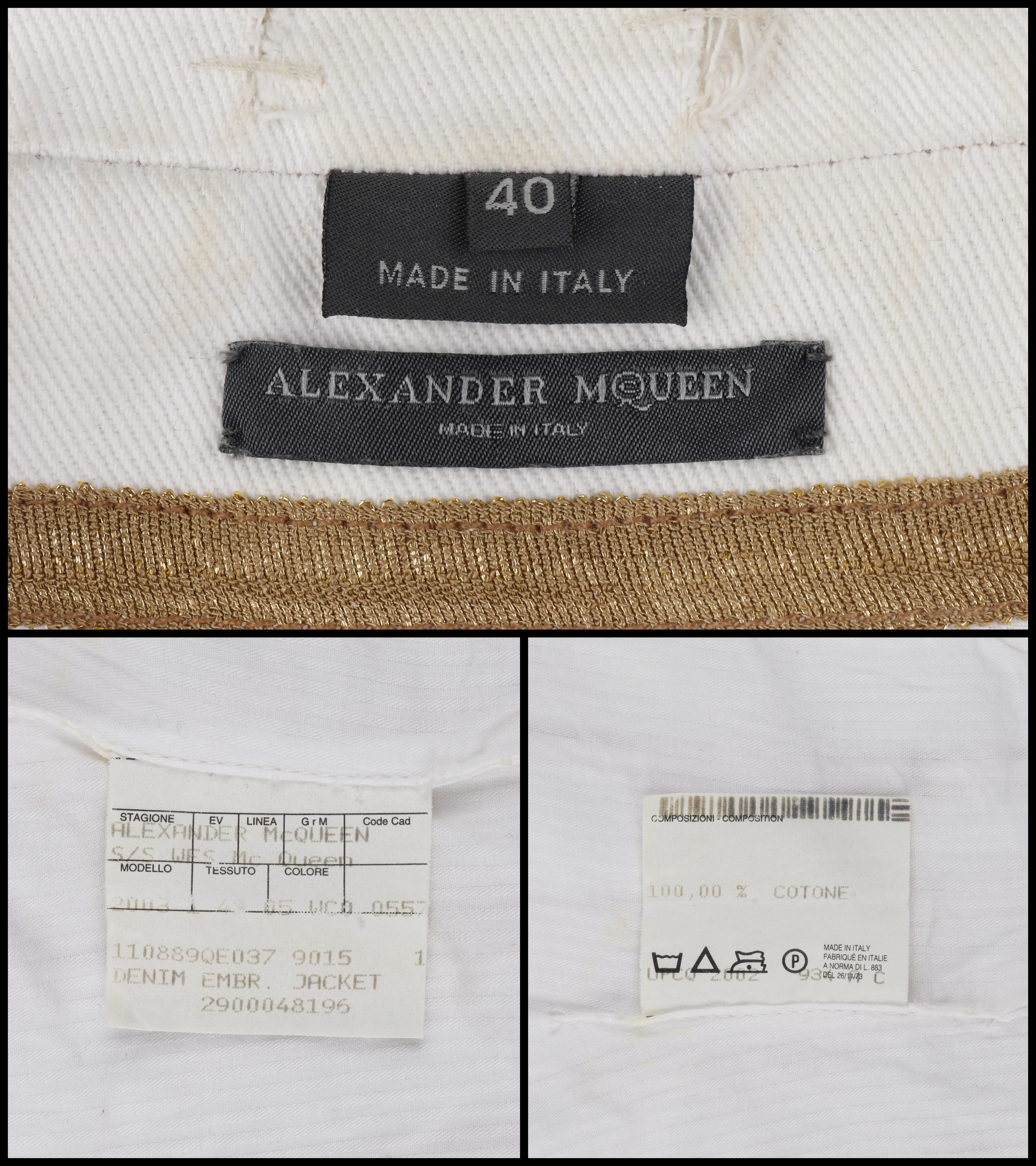 Alexander McQueen - Giacca gilet con pannello in pelle e linguetta tagliata - P/E 2003 