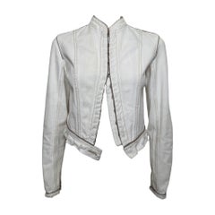 Alexander McQueen S/S 2003 White Corseted Denim Jacket