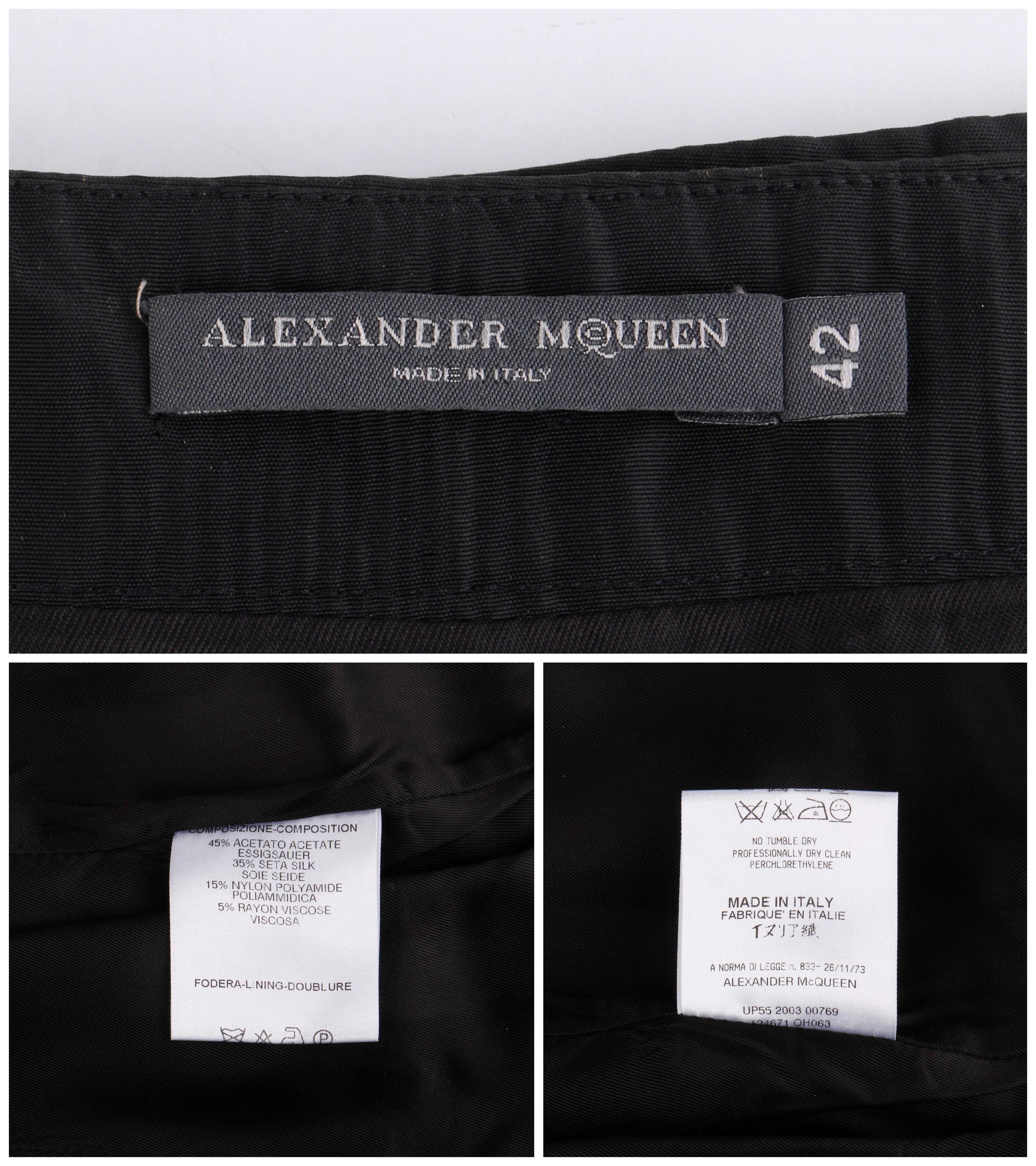 ALEXANDER McQUEEN S/S 2004 Black Champagne Lace Flared High Low Trumpet Skirt 3