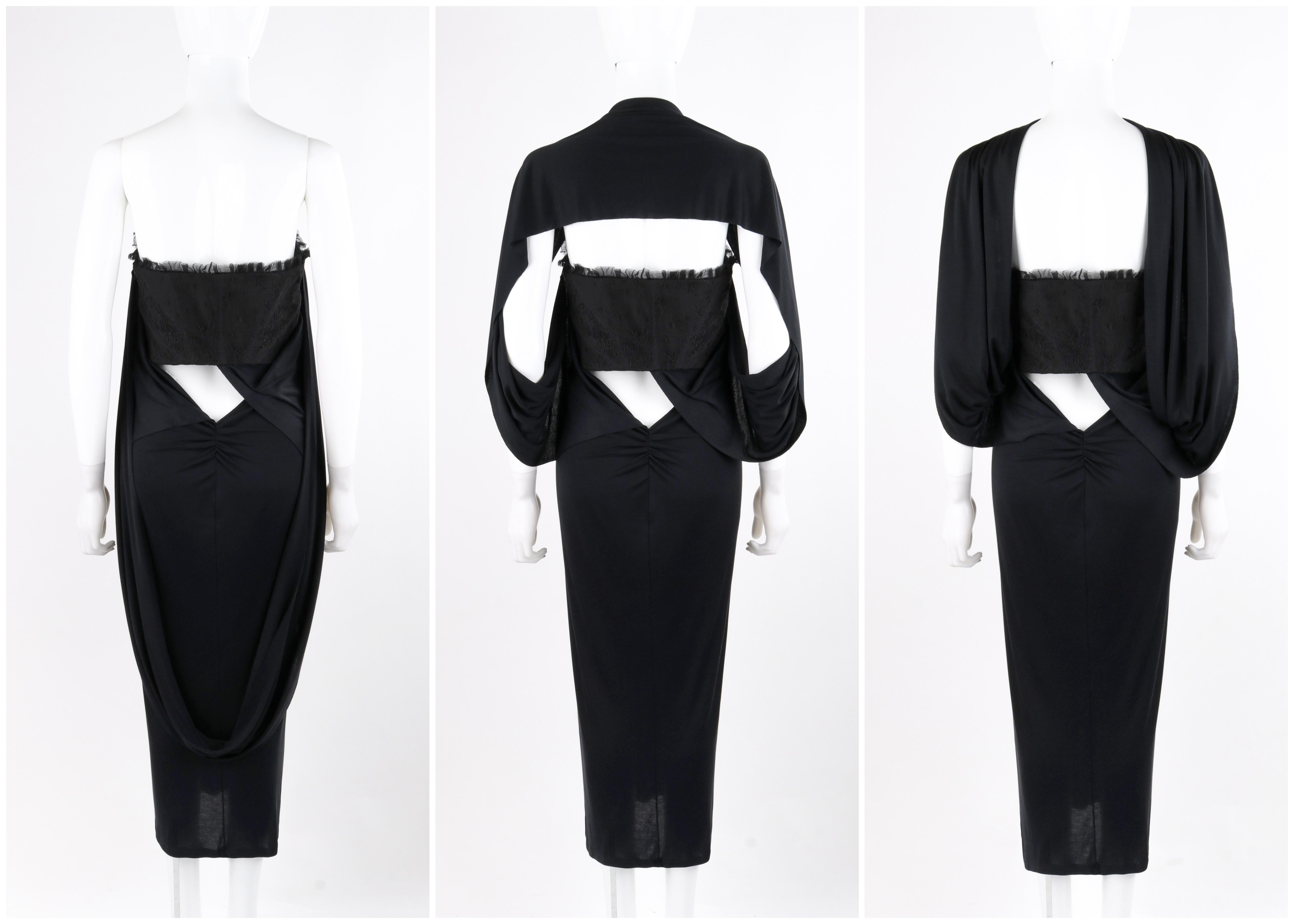 ALEXANDER McQUEEN S/S 2004 Black Multiway Bustier Midi Length Evening Dress  For Sale 1