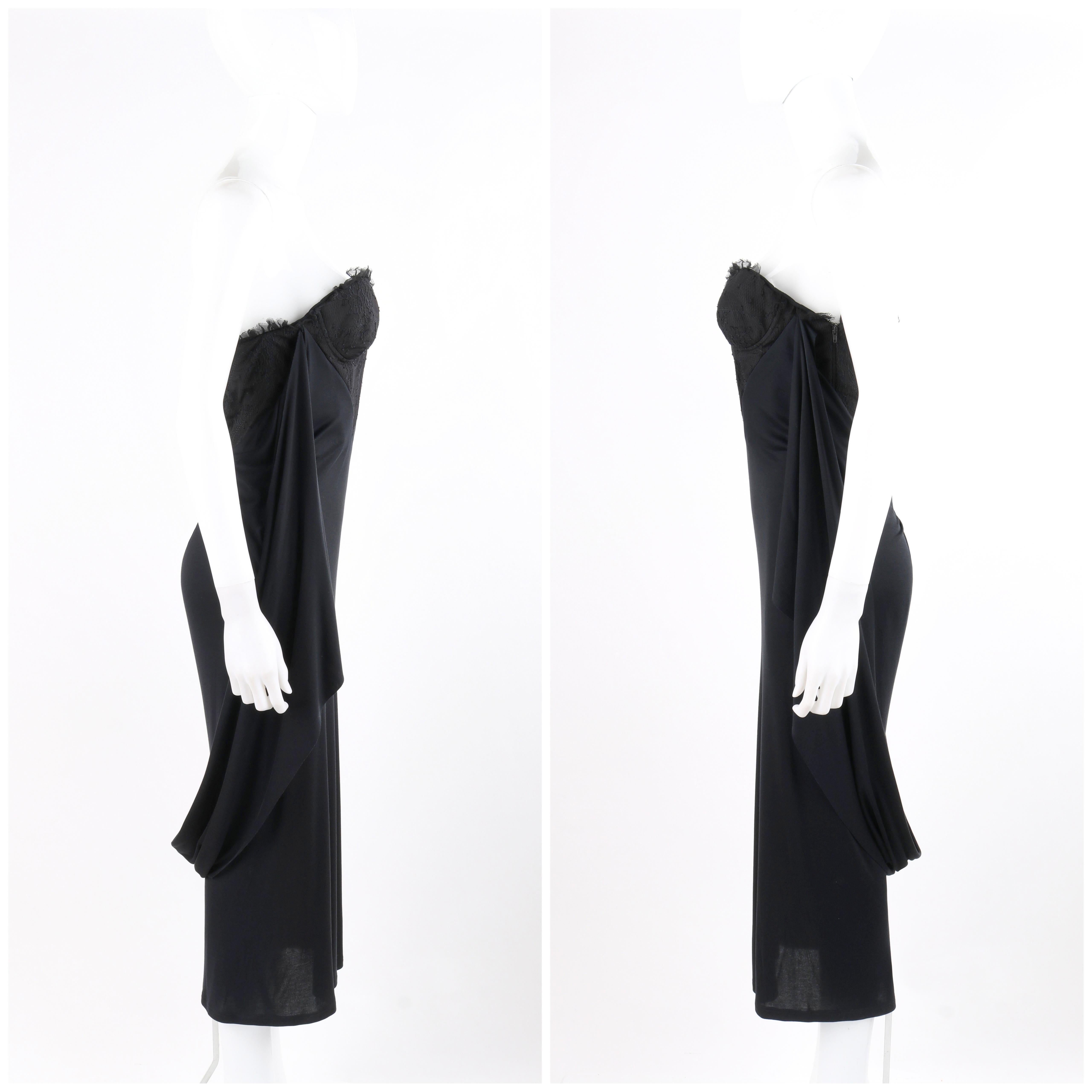 ALEXANDER McQUEEN S/S 2004 Black Multiway Bustier Midi Length Evening Dress  For Sale 3