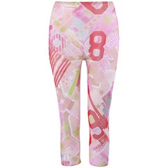 ALEXANDER McQUEEN S/S 2004 "Deliverance" Patchwork Print Mesh Cropped Leggings