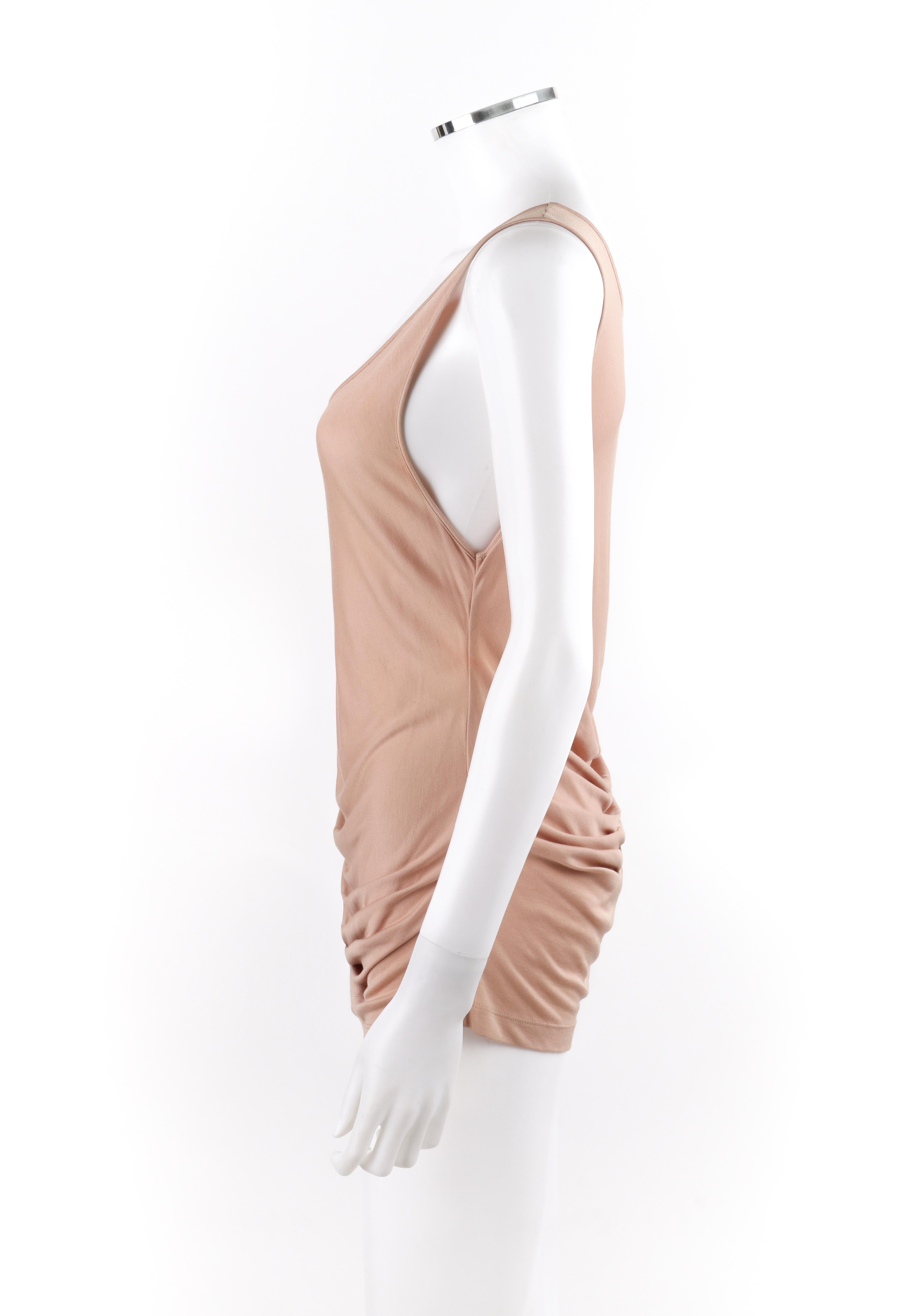 Women's ALEXANDER McQUEEN S/S 2004 “Deliverance” Pink Draped Scoop-Neck Knit Tank Top For Sale