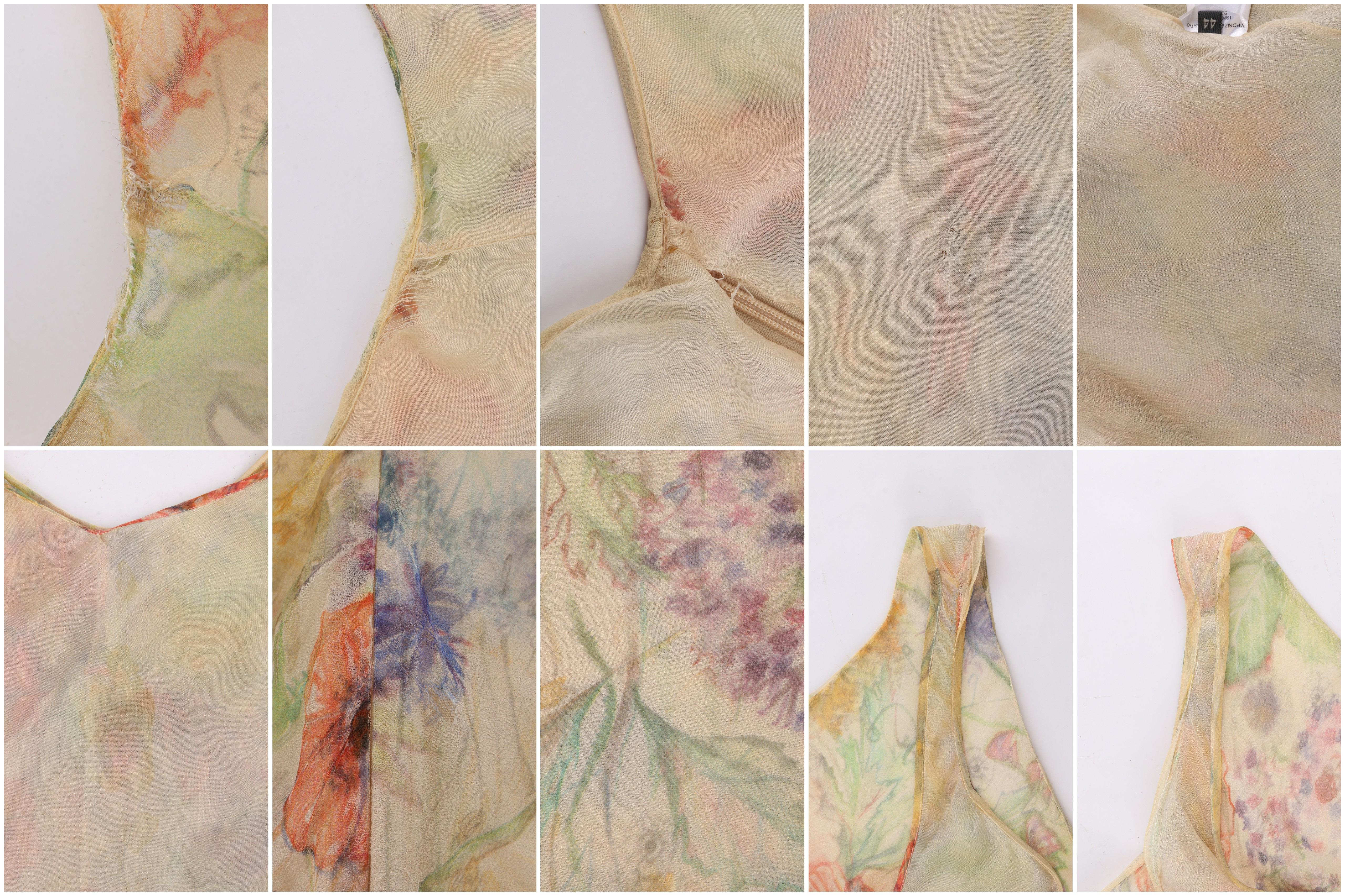 ALEXANDER McQUEEN S/S 2004 “Deliverance” Silk Floral Twisted Knot Tank Top 1