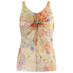ALEXANDER McQUEEN S/S 2004 “Deliverance” Silk Floral Twisted Knot Tank Top 