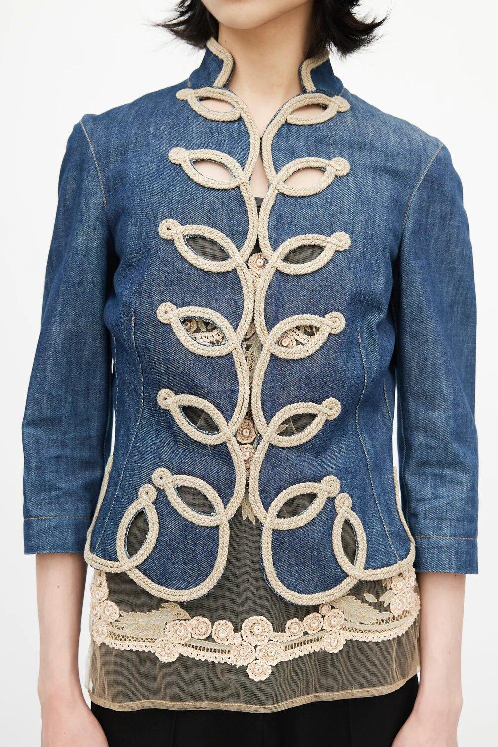 Alexander McQueen S/S 2005 Denim Embroidery Jacket 