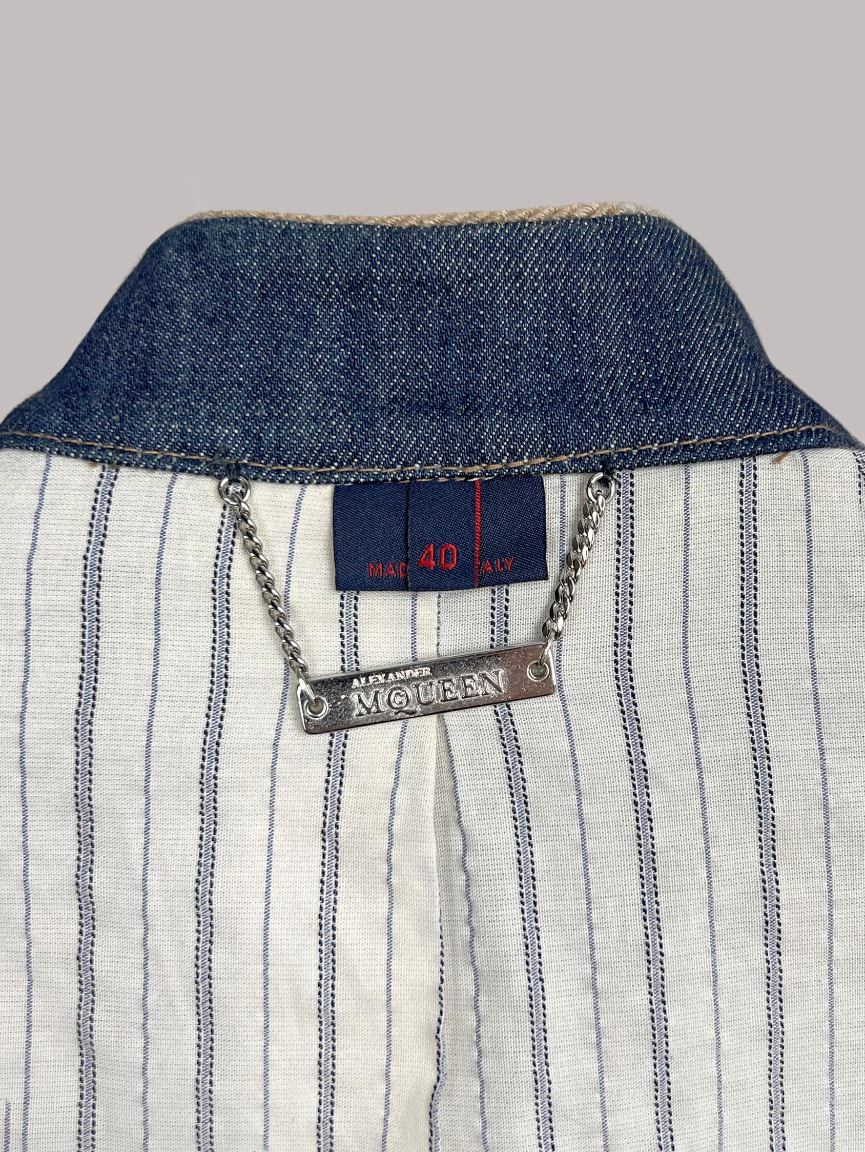 Alexander McQueen S/S 2005 Denim Embroidery Jacket 