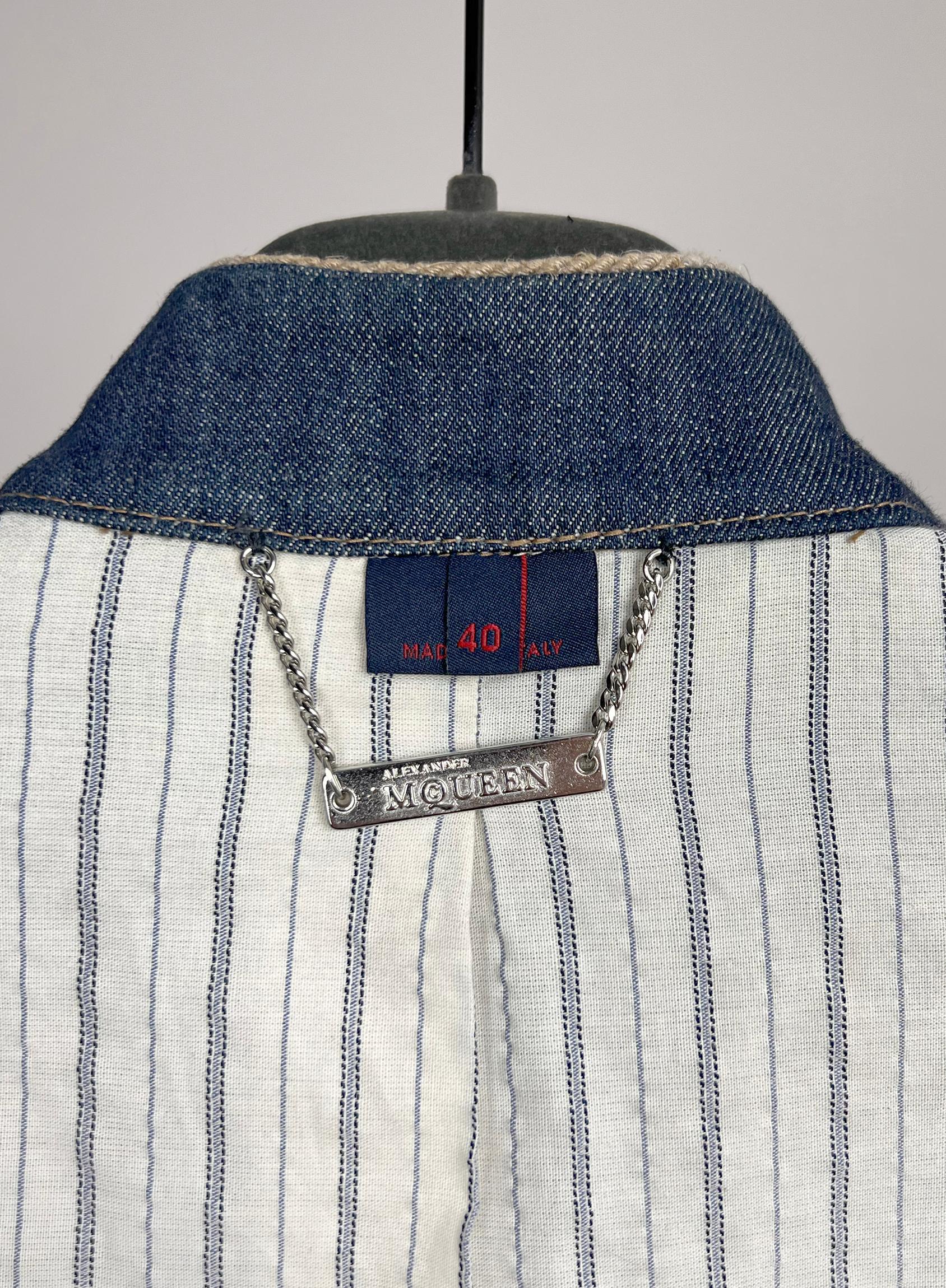 Alexander McQueen S/S 2005 Denim Embroidery Jacket 