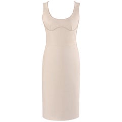 ALEXANDER McQUEEN S/S 2005 "It's Only A Game" Beige Silk Sleeveless Shift Dress
