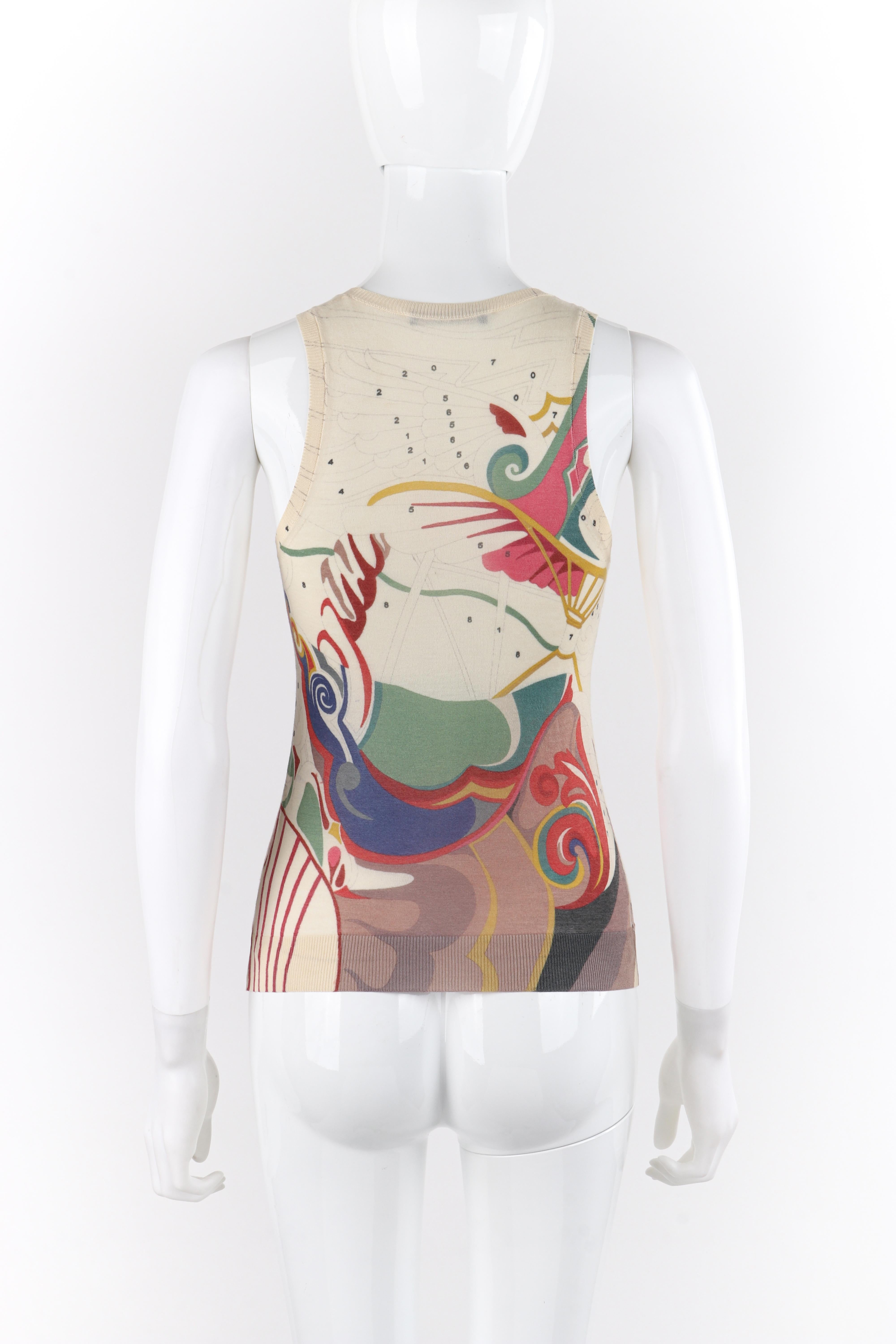 Women's ALEXANDER McQUEEN S/S 2005 “It's Only a Game” Carousel Horse Sleeveless Knit Top