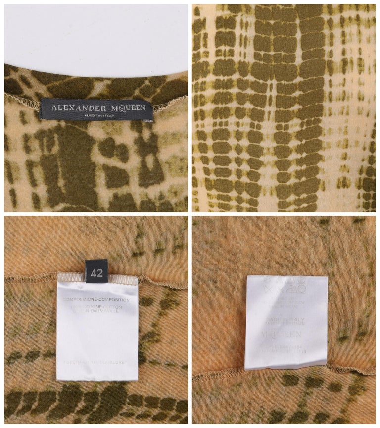 ALEXANDER McQUEEN S/S 2005 “It’s Only A Game” Tan Olive Tie Dye Print ...