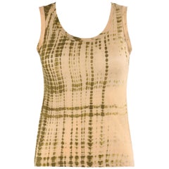 ALEXANDER McQUEEN S 2005 It's Only A Game Tan Olive Tie Dye Print Tank Top