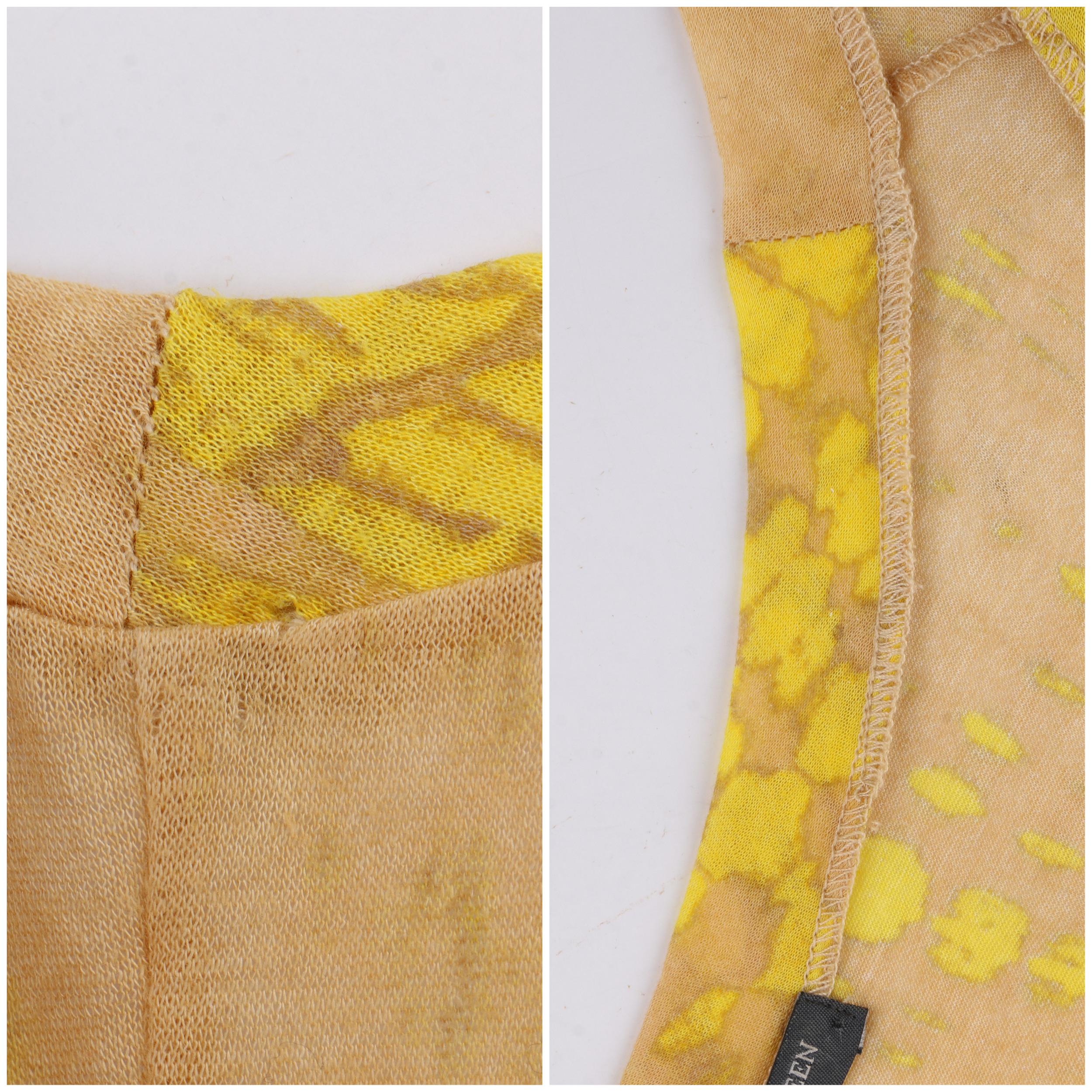 ALEXANDER McQUEEN S/S 2005 “It’s Only A Game” Tan Yellow Tie Dye Print Tank Top 1