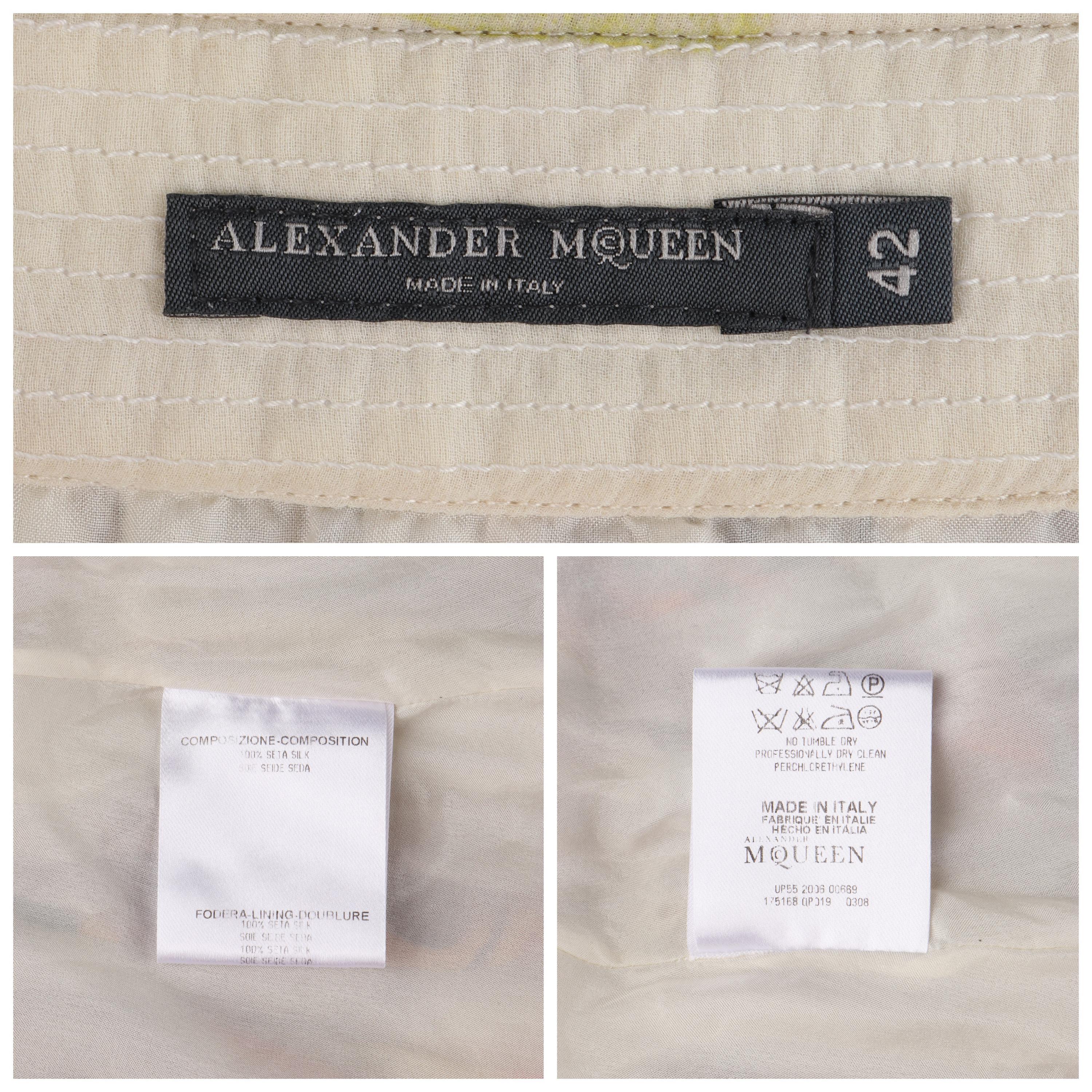 ALEXANDER McQUEEN S/S 2005 - Jupe bulle plissée en mousseline de soie imprimée papillons  en vente 3