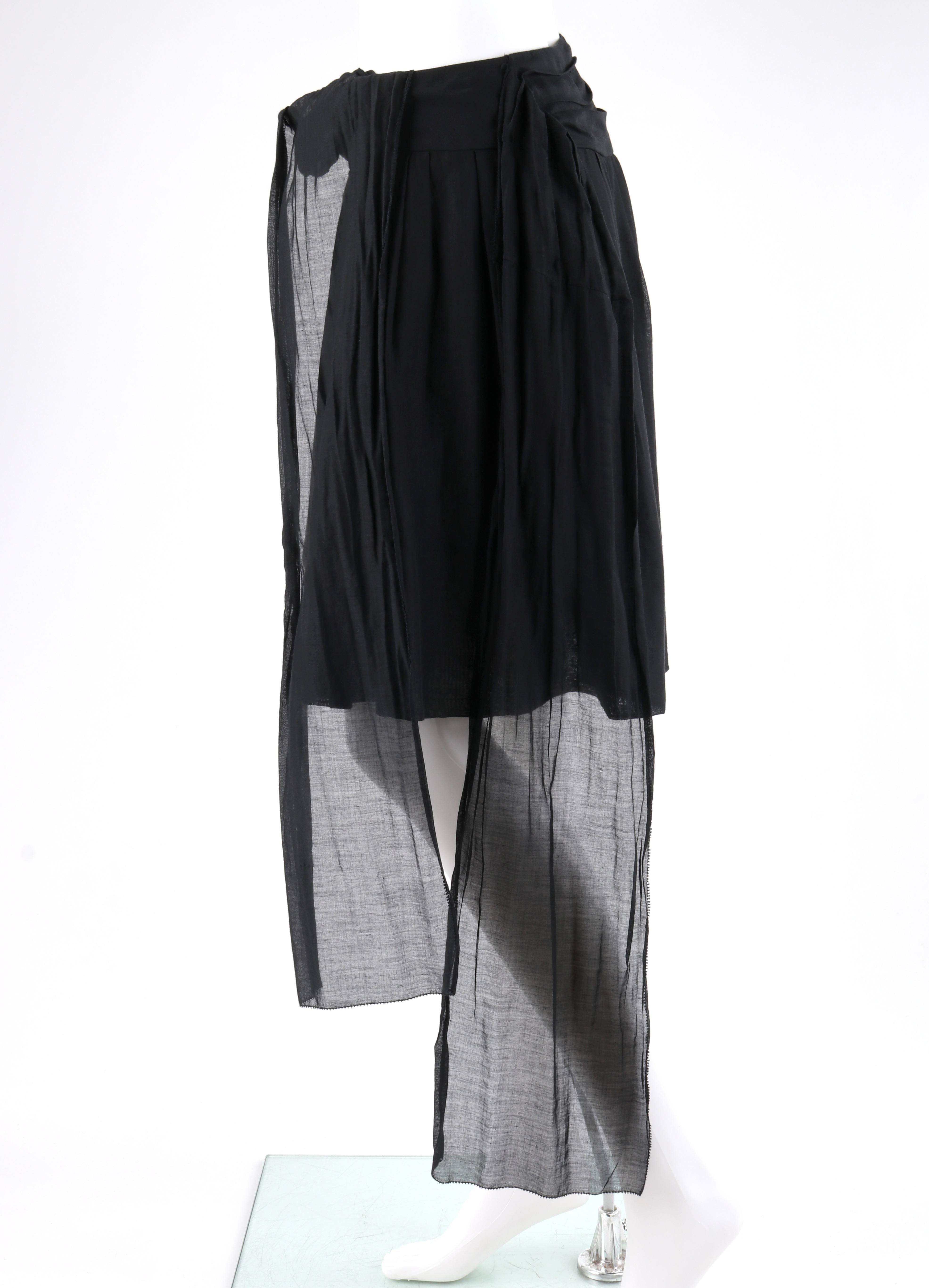 Women's ALEXANDER McQUEEN S/S 2006 “Neptune” Black Pleated Sash Tie Circle Skirt
