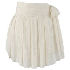 ALEXANDER McQUEEN S/S 2006 “Neptune” Ivory Gold Crepe Pinstripe Sash Tie Skirt 