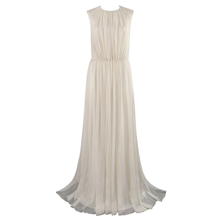 ALEXANDER McQUEEN S/S 2007 Ivory Silk Chiffon Full Length Ballgown Dress Gown ALEXANDER McQUEEN S/S 2007 Ivory Silk Chiffon Full Length Ballgown Dress Gown