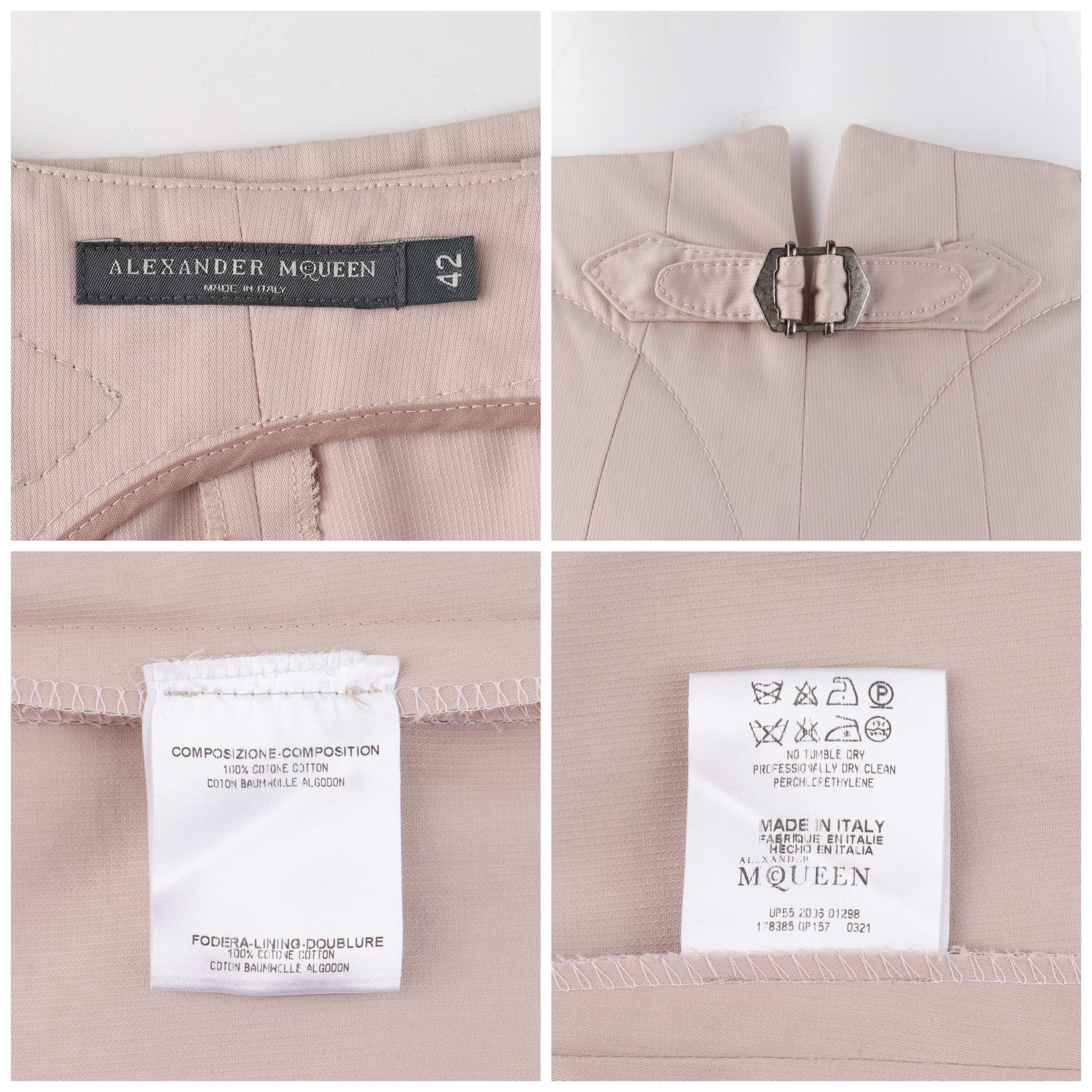 ALEXANDER McQUEEN S/S 2007 “Saraband” Blush High Rise Double Button Front Skirt In Good Condition In Thiensville, WI
