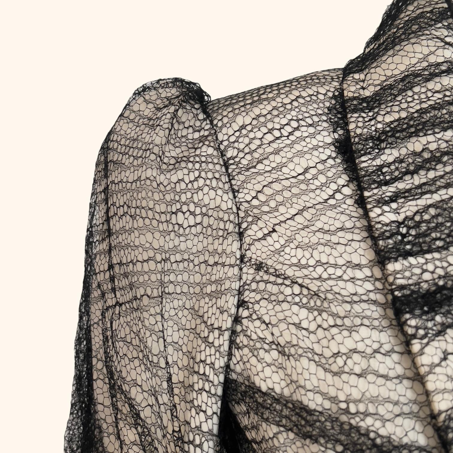 Nero Alexander McQueen - Giacca in pizzo nero 