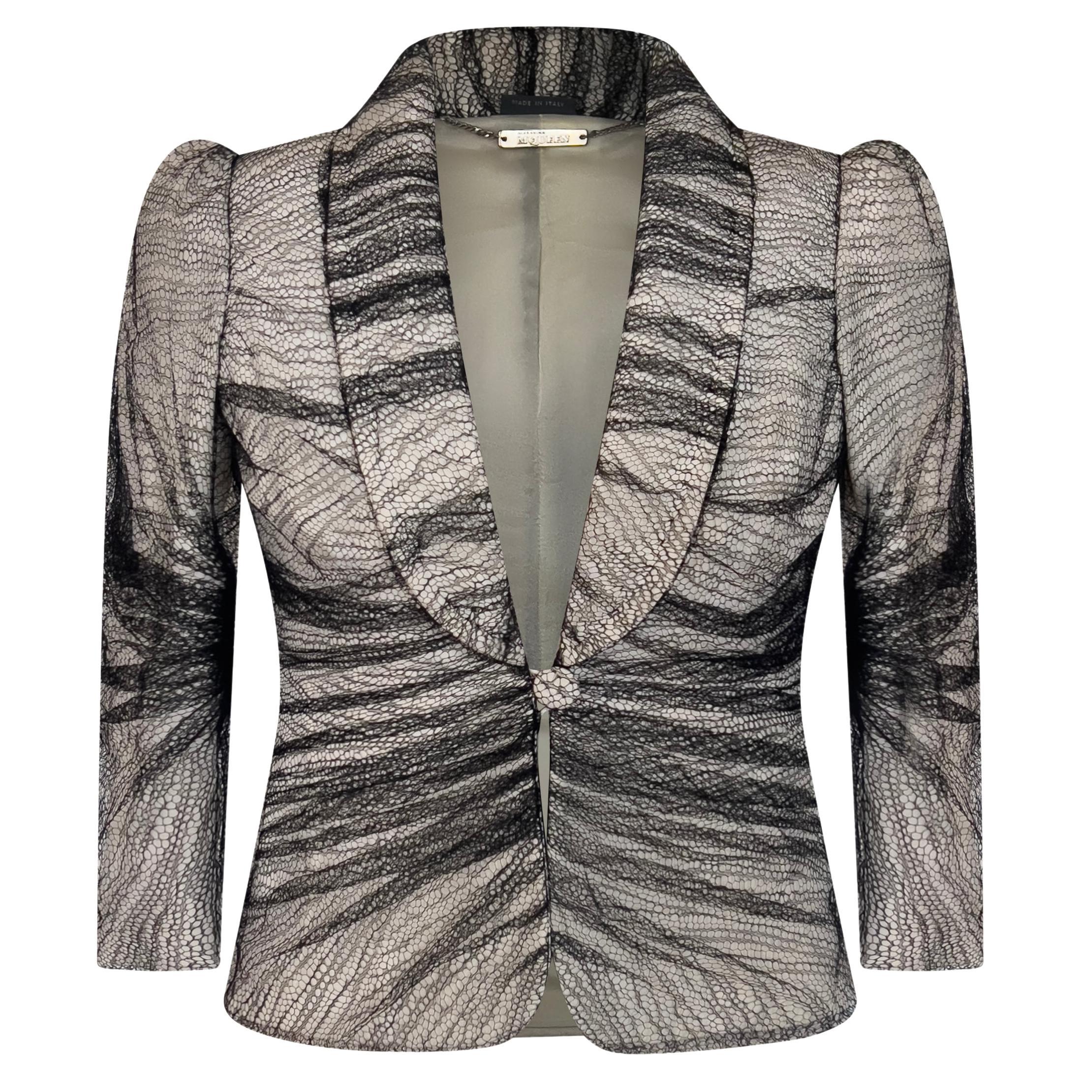 Alexander McQueen - Giacca in pizzo nero "Sarabande" - P/E 2007 in vendita