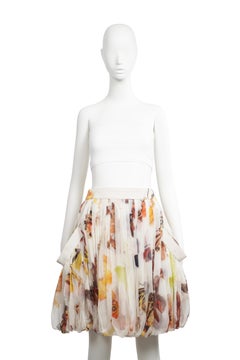 ALEXANDER MCQUEEN S/S 2007 Silk Butterfly Print Skirt IT40
