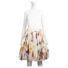 ALEXANDER MCQUEEN S/S 2007 Silk Butterfly Print Skirt IT40