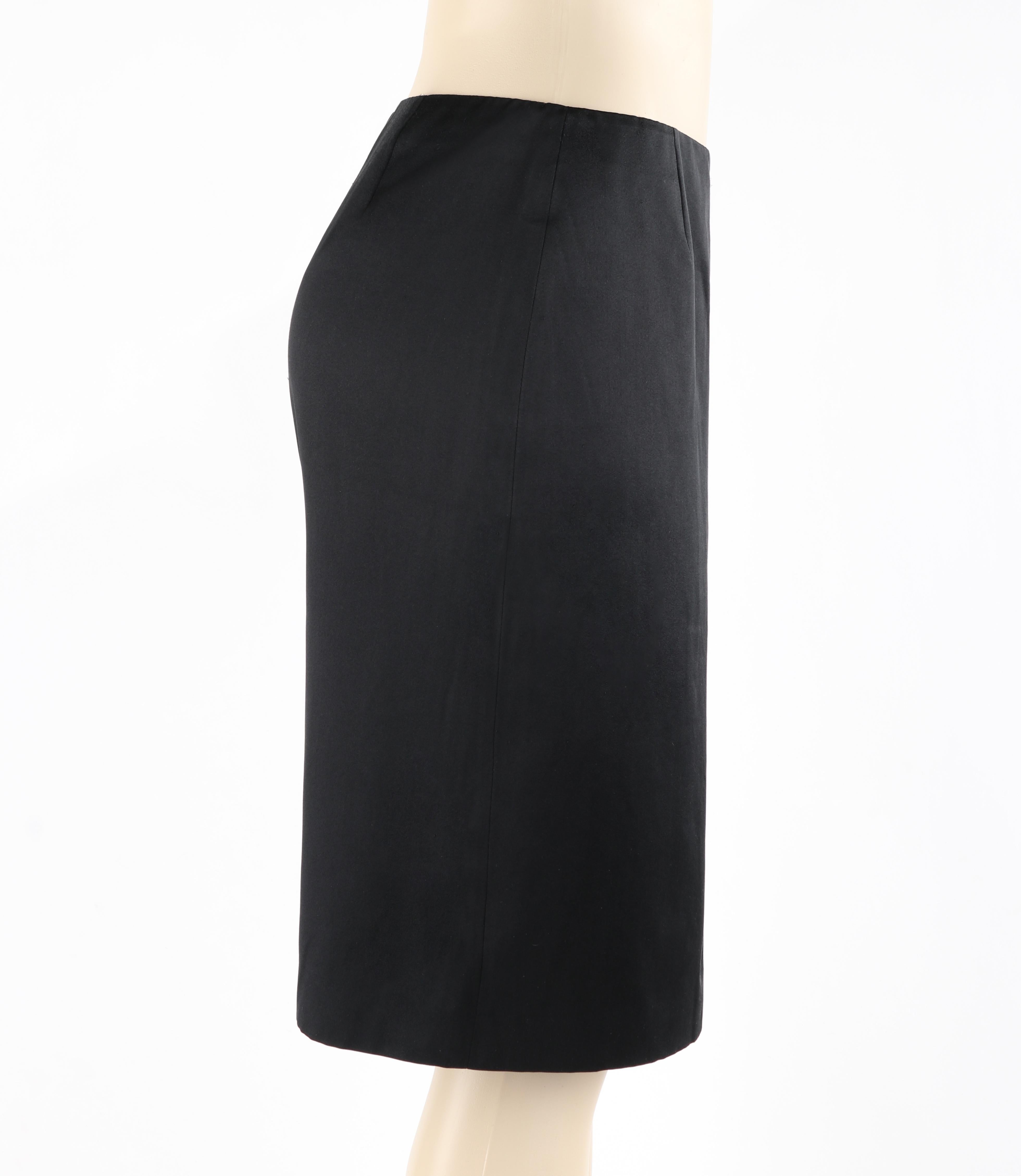 black silk skirt knee length
