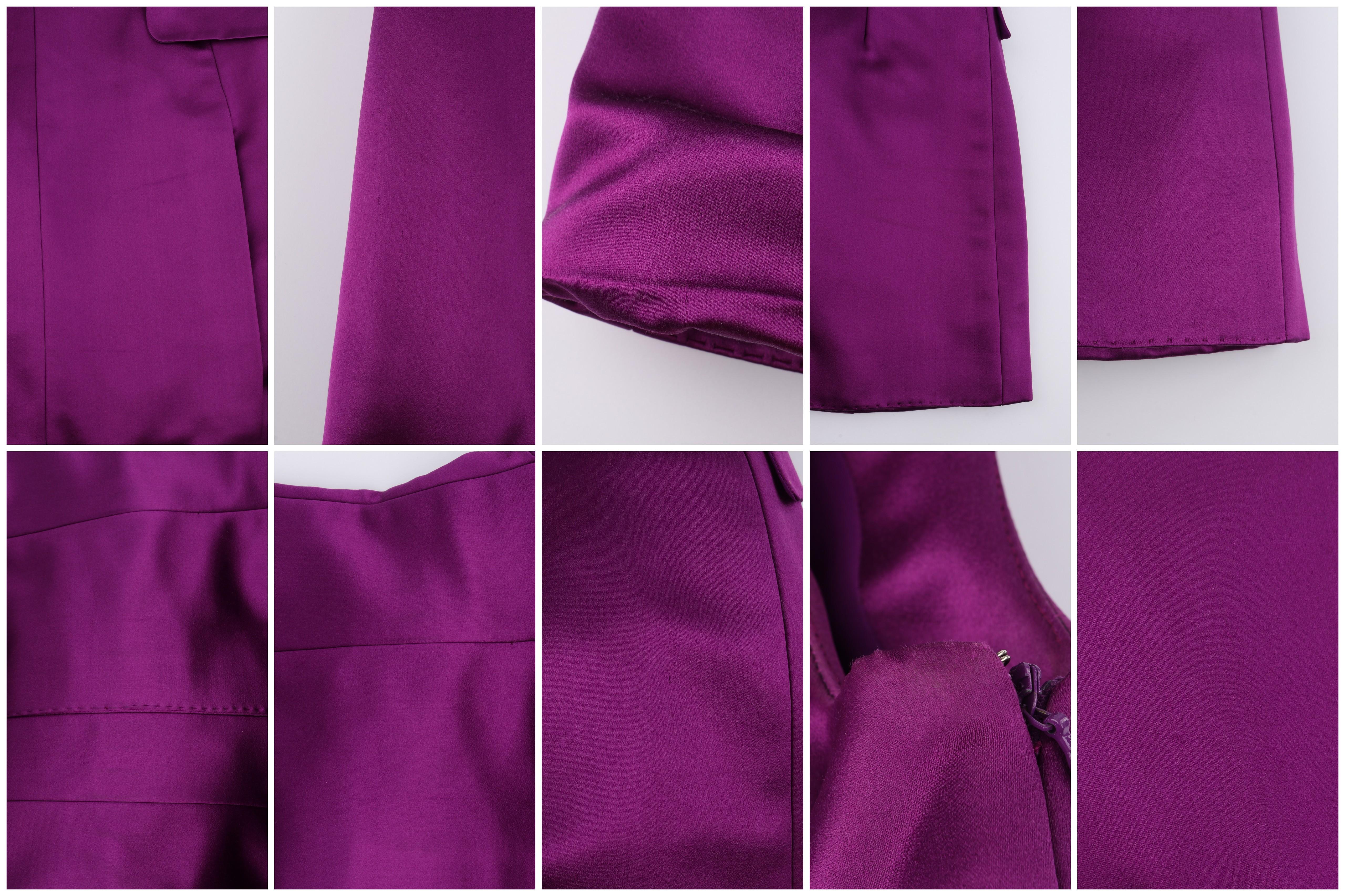 ALEXANDER McQUEEN S/S 2008 “La Dame Bleue” Purple Silk Fitted V Neck Mini Dress 1
