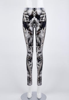 Alexander McQueen F/S 2009 Kristall Kaleidoskop Skelett Druck Leggings L