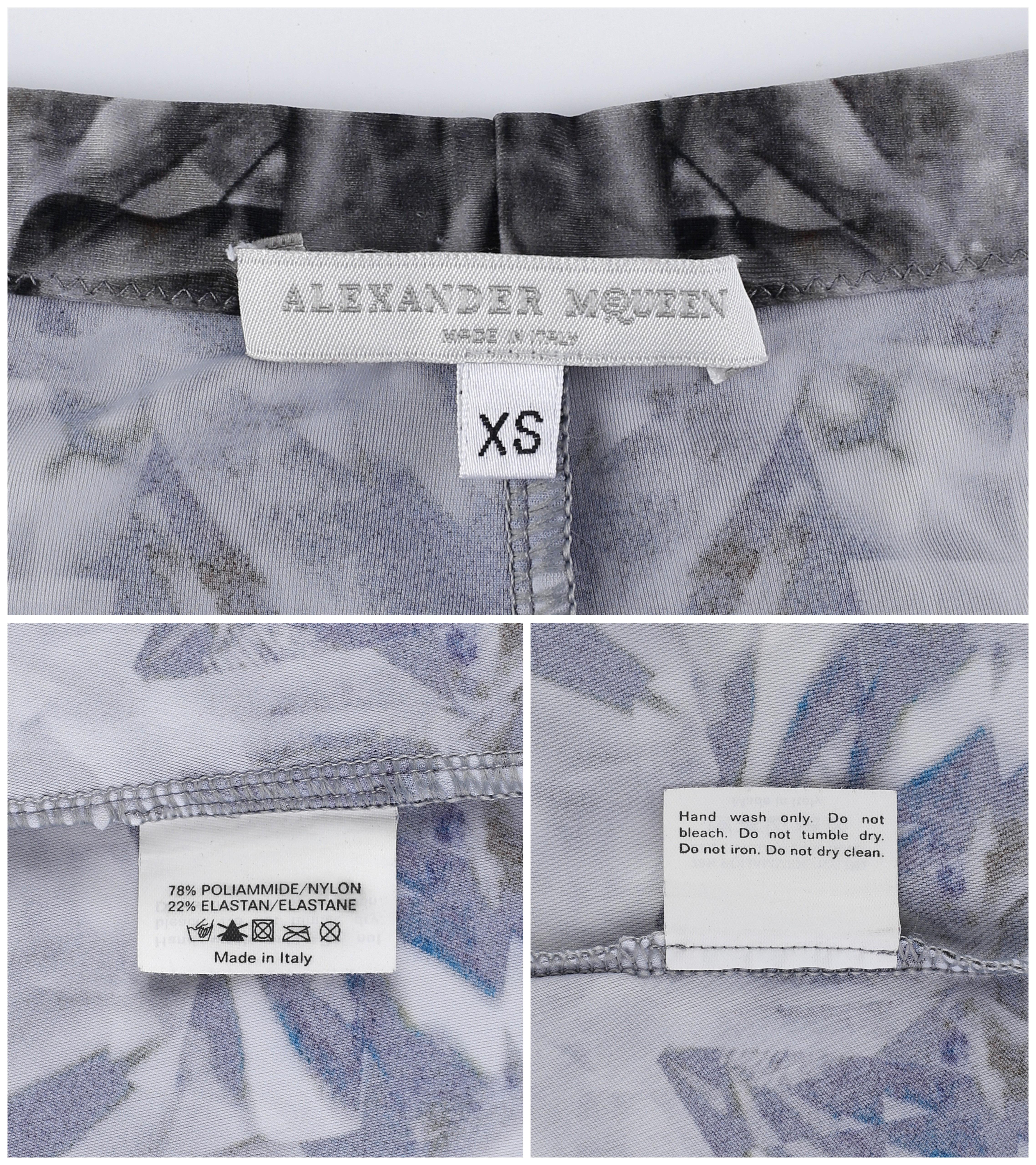 Alexander McQueen S/S 2009 Caleidoscopio de cristal con estampado de esqueleto Leggings XS en venta 7