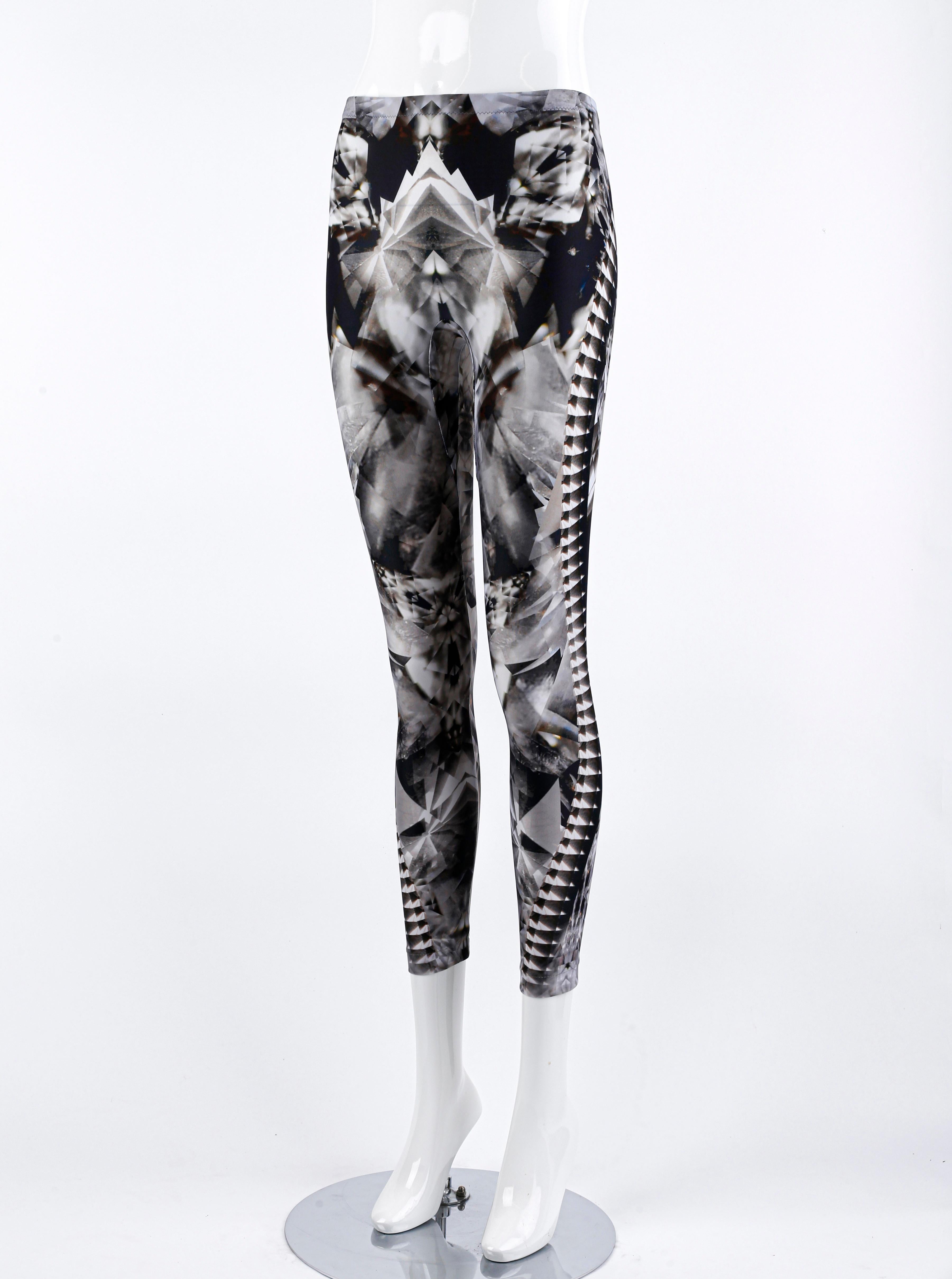 Alexander McQueen S/S 2009 Caleidoscopio de cristal con estampado de esqueleto Leggings XS en venta 2