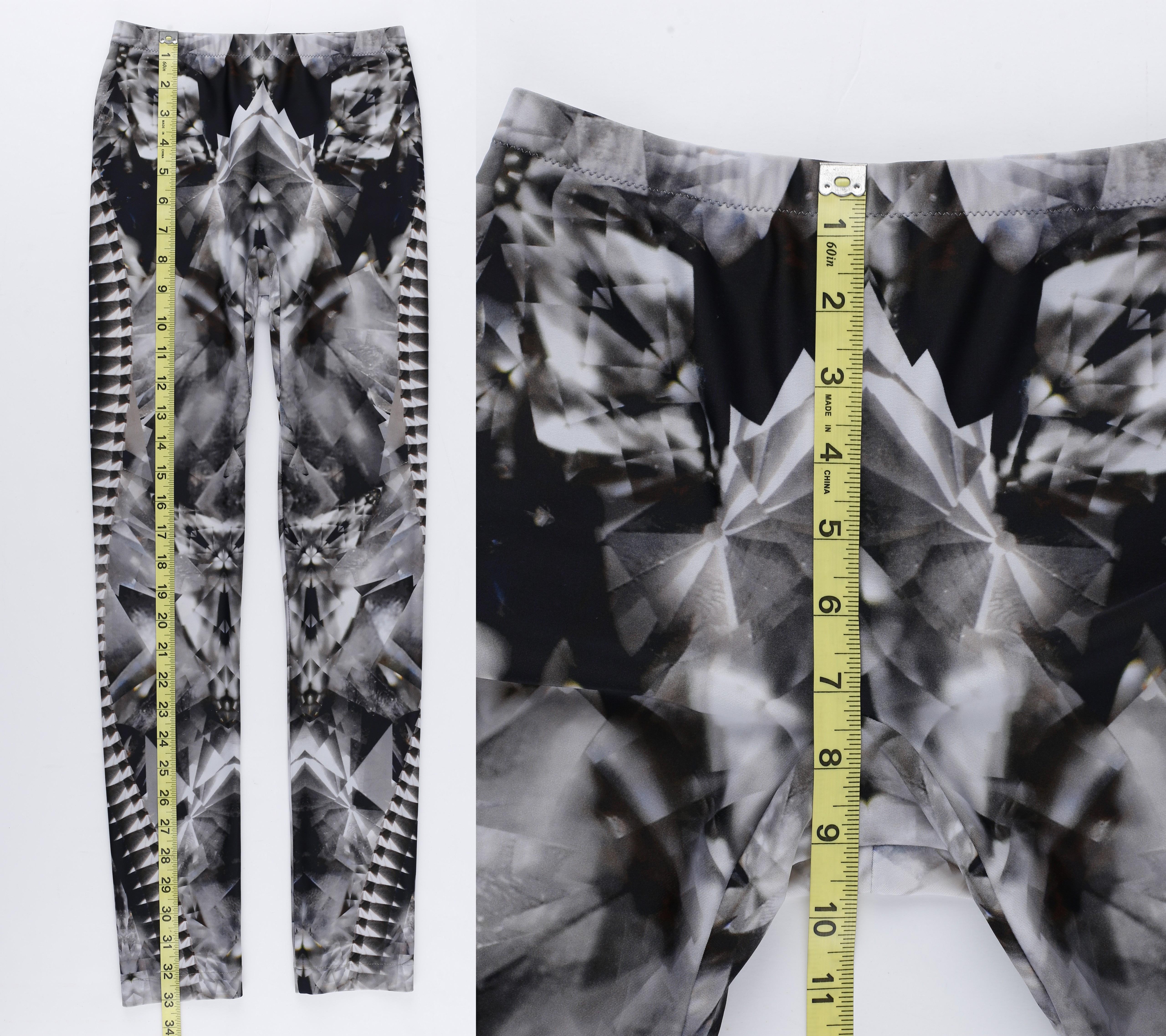 Alexander McQueen S/S 2009 Caleidoscopio de cristal con estampado de esqueleto Leggings XS en venta 4