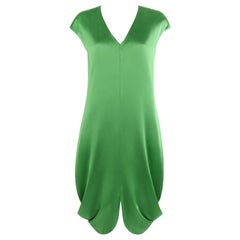 ALEXANDER McQUEEN S/S 2009 Green Silk Cap Sleeve Cowl Shift Dress NWT 