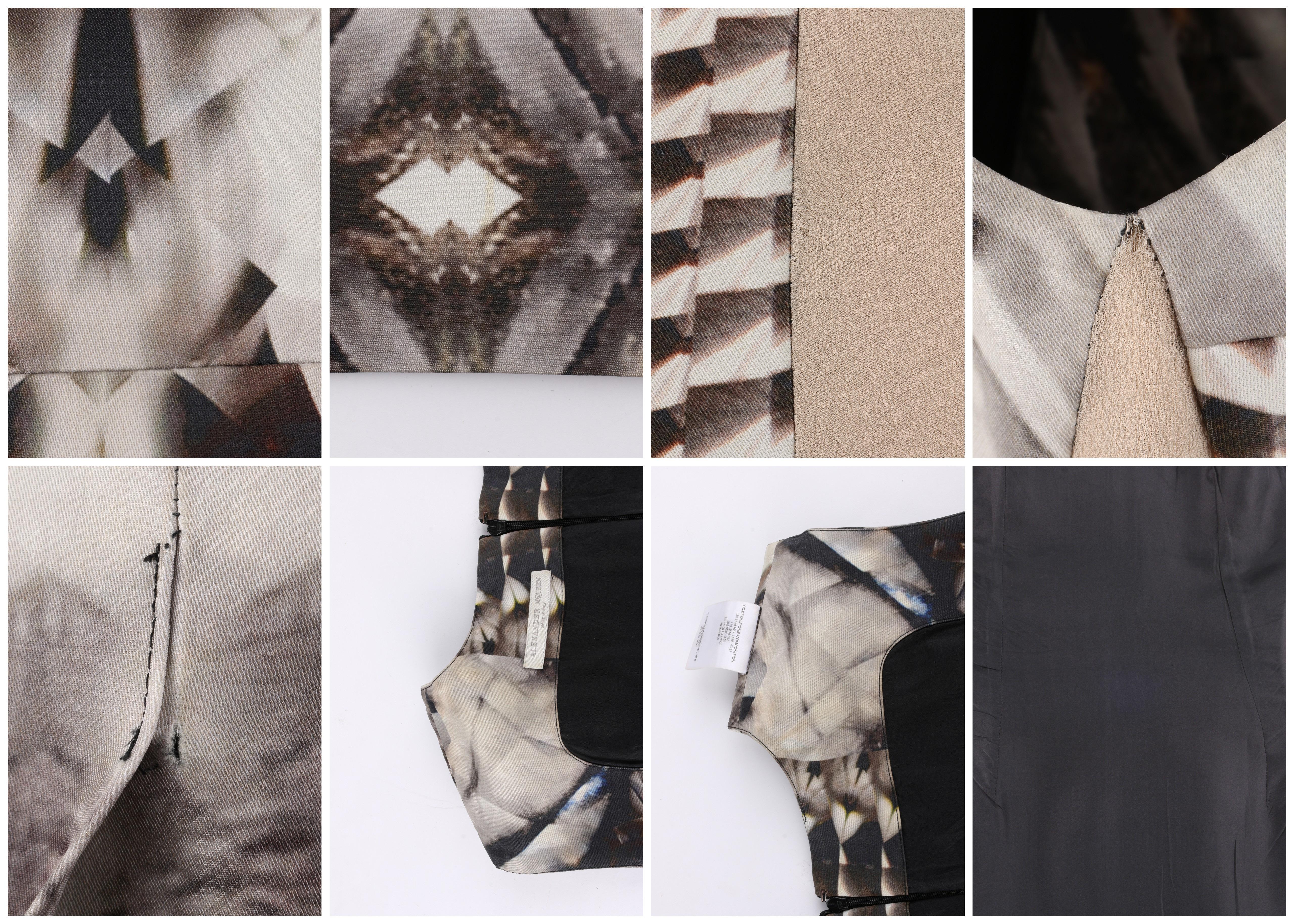 ALEXANDER McQUEEN S/S 2009 Iconic Runway Skeleton Kaleidoscope Print Dress 44  For Sale 2
