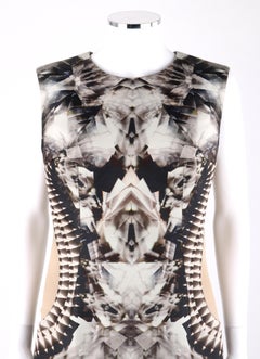 ALEXANDER McQUEEN S/S 2009 Iconic Runway Skeleton Kaleidoscope Print Dress 44