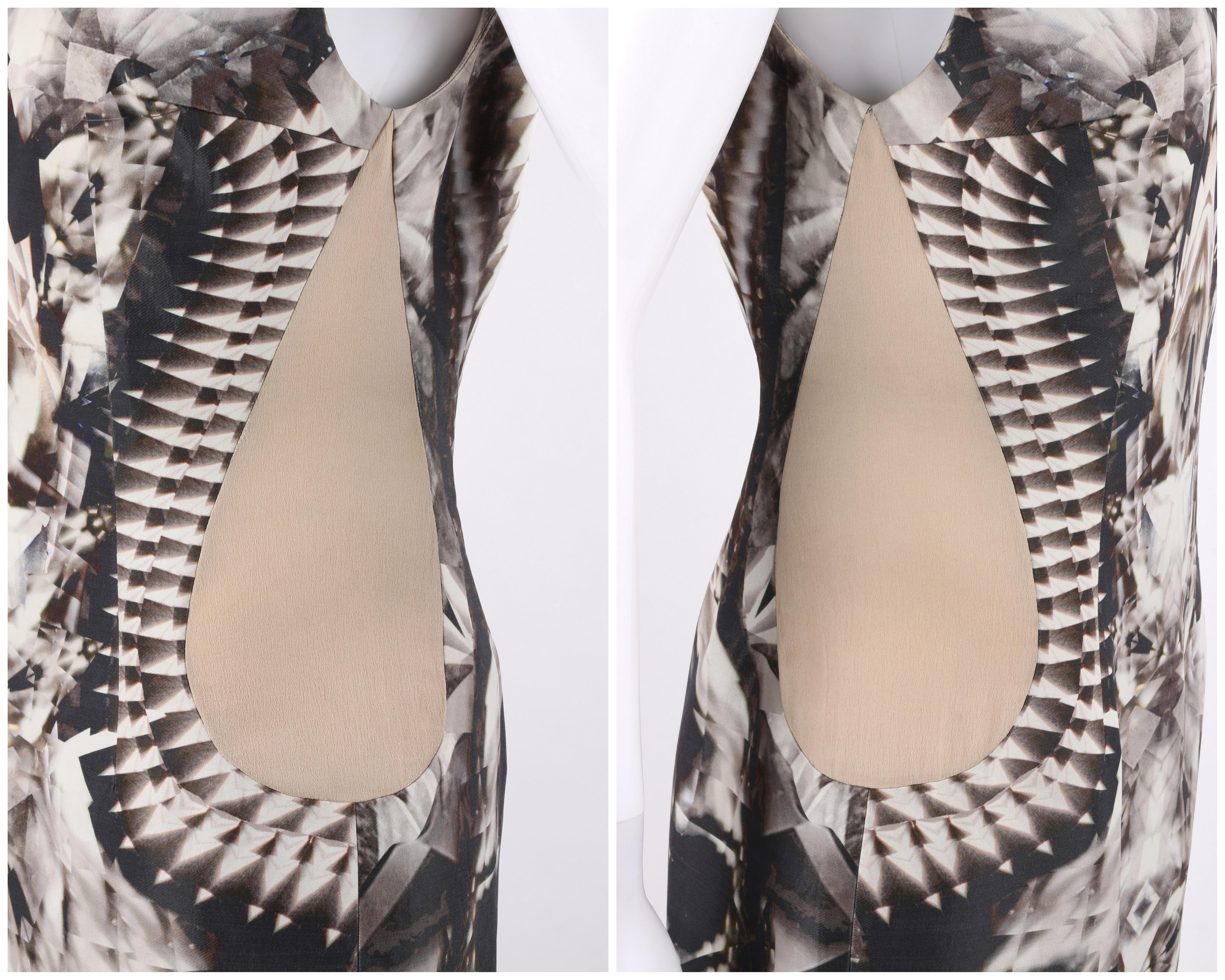 Women's ALEXANDER McQUEEN S/S 2009 Iconic Runway Skeleton Kaleidoscope Print Dress 44  For Sale