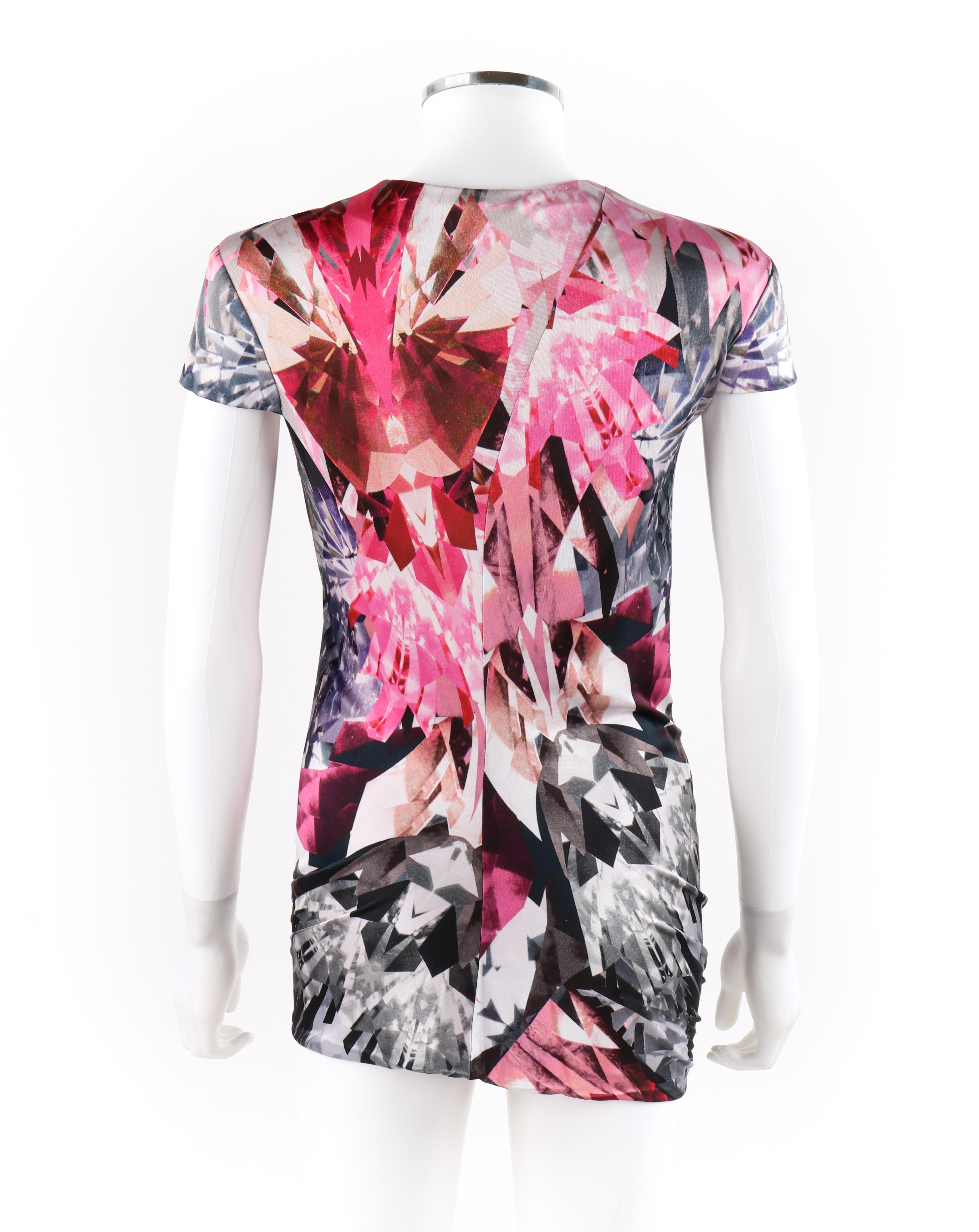 Donna Alexander McQueen - Top a drappeggio con caleidoscopio di cristalli 