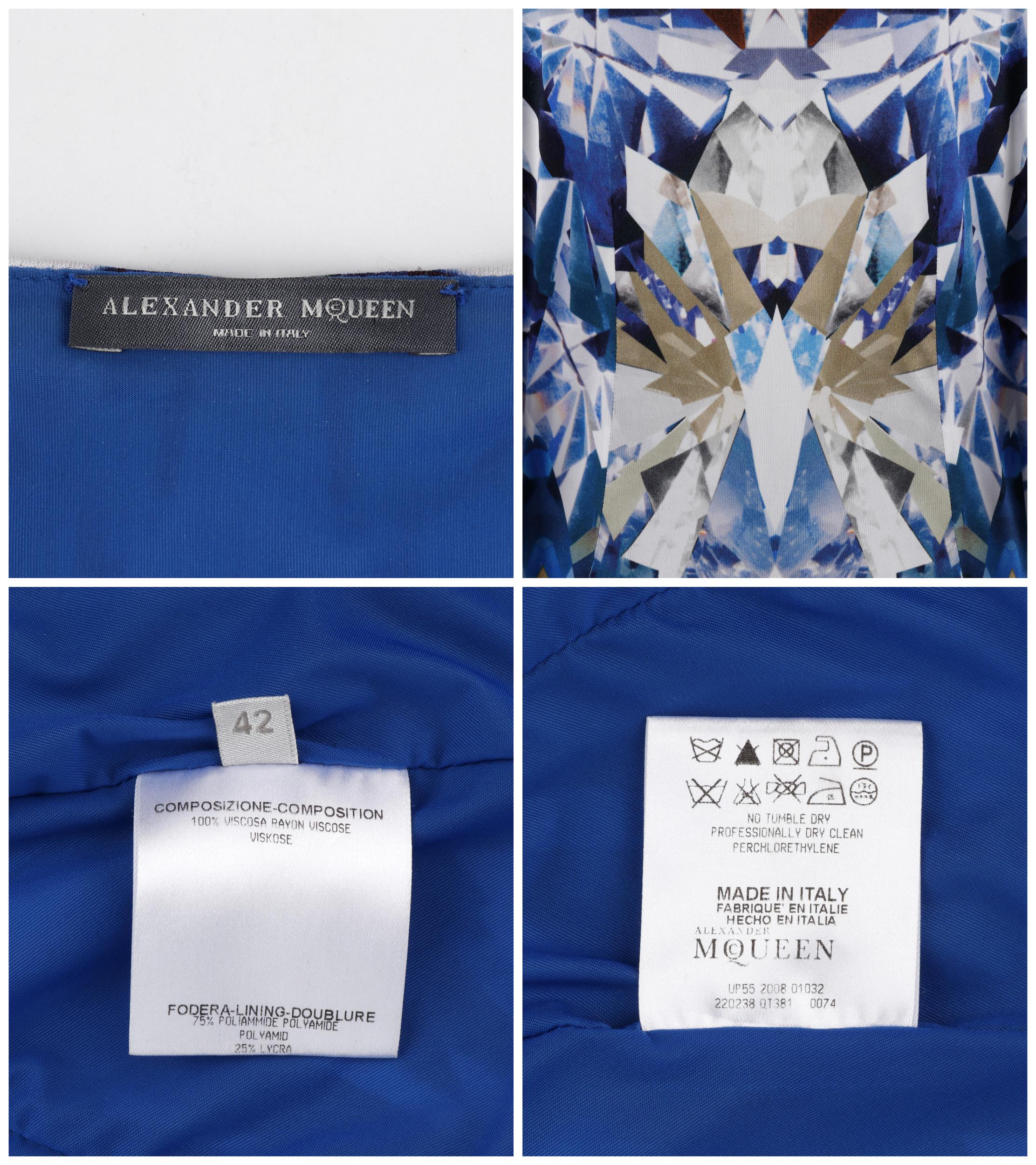 ALEXANDER McQUEEN S/S 2009 - « Natural Dis-tinction » - Robe emblématique en cristal bleu 42  en vente 3
