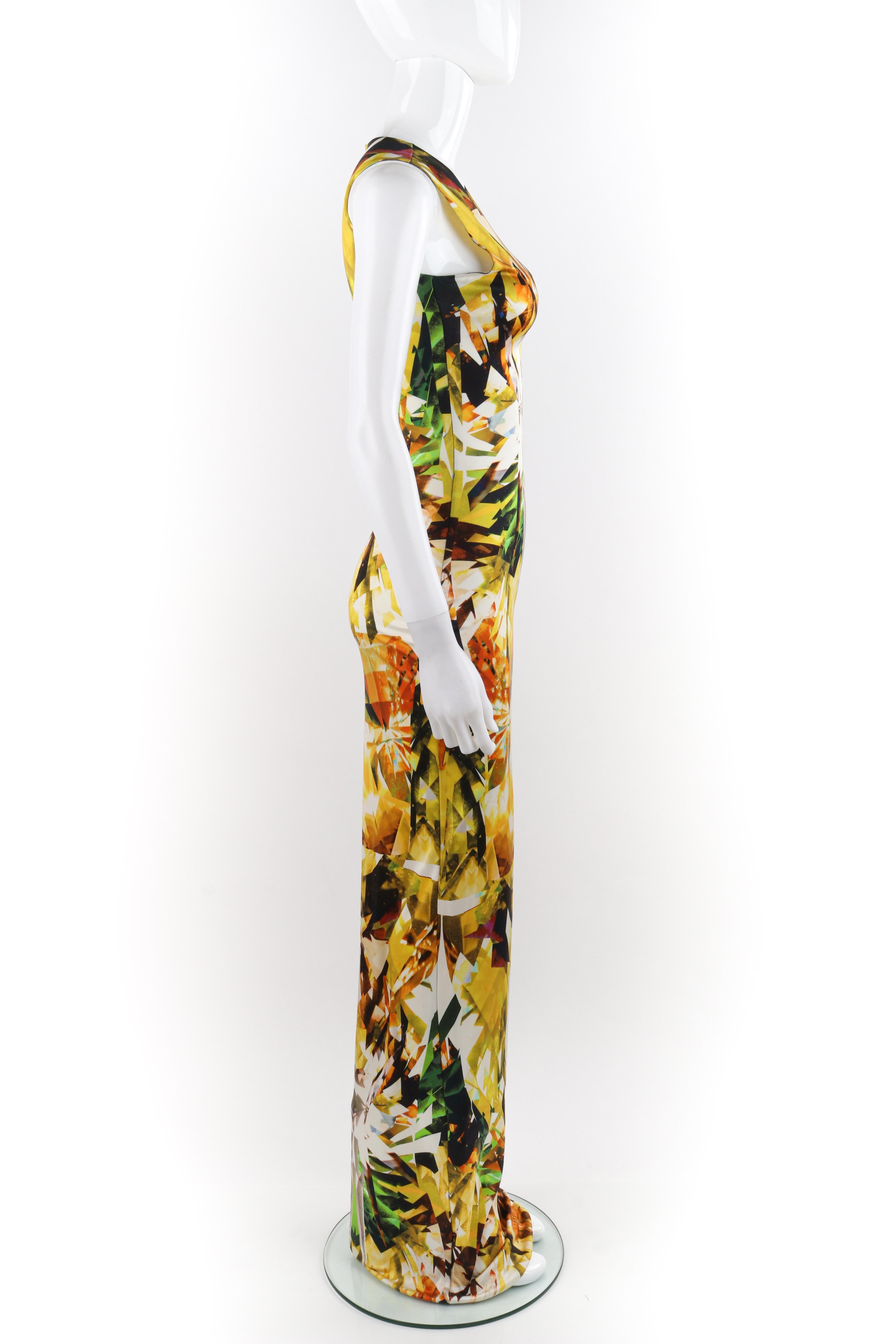 ALEXANDER McQUEEN S/S 2009 “Natural Distinction” Crystal Kaleidoscope Maxi Dress In Good Condition For Sale In Thiensville, WI