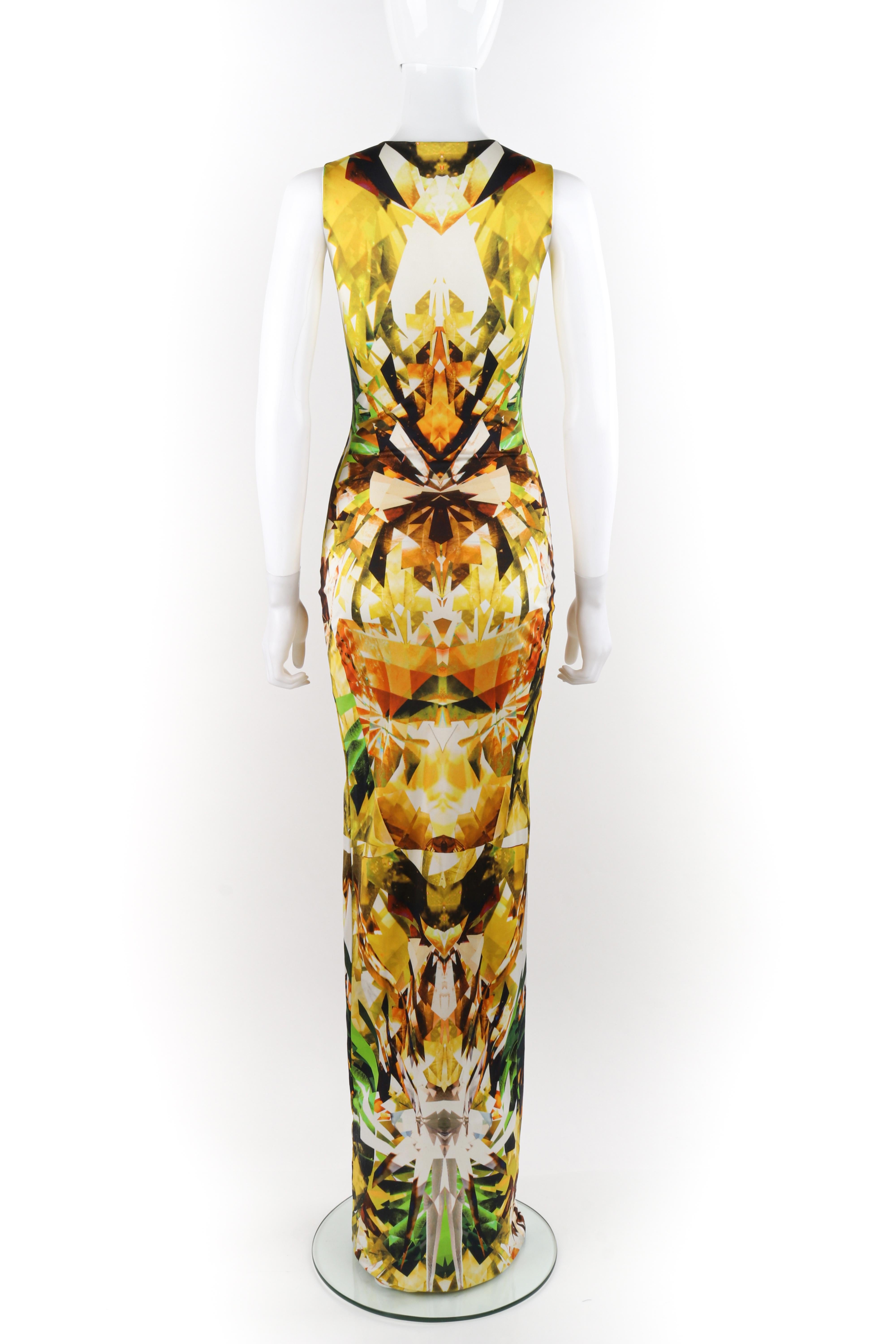 Women's ALEXANDER McQUEEN S/S 2009 “Natural Distinction” Crystal Kaleidoscope Maxi Dress For Sale