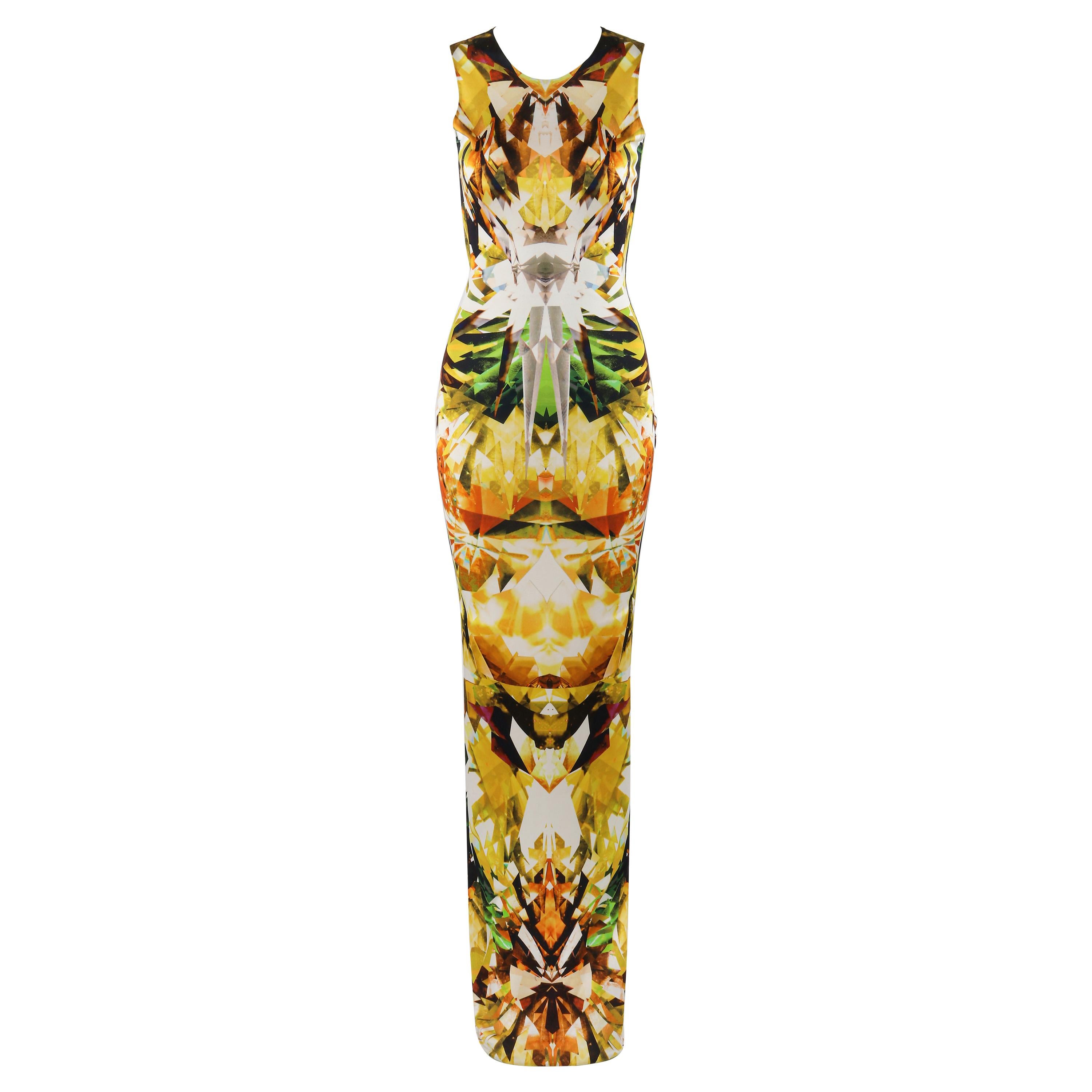 ALEXANDER McQUEEN S/S 2009 “Natural Distinction” Crystal Kaleidoscope Maxi Dress For Sale