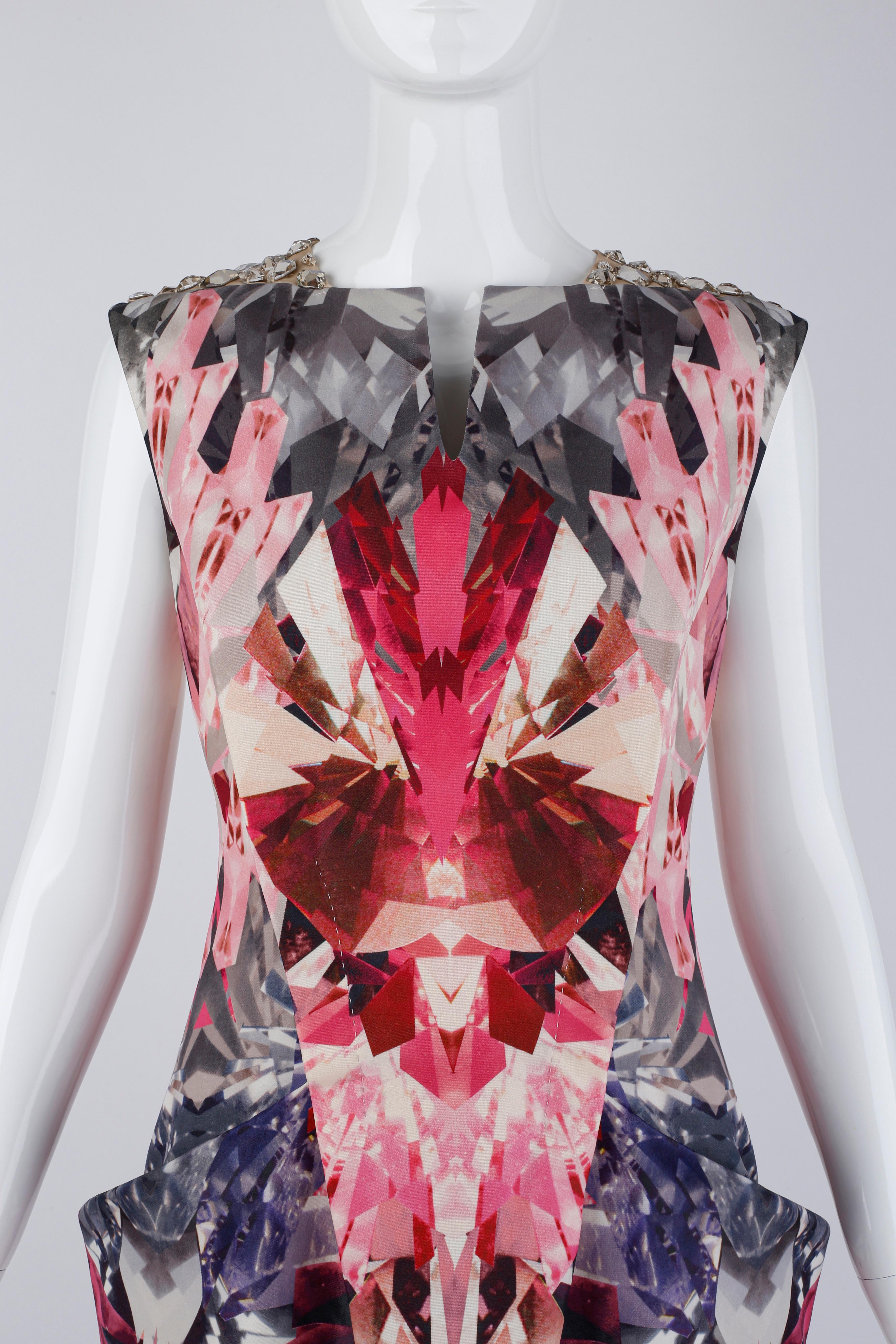 Alexander McQueen S/S 2009 Swarovski Crystal Structured Kaleidoscope Mini Dress For Sale 5