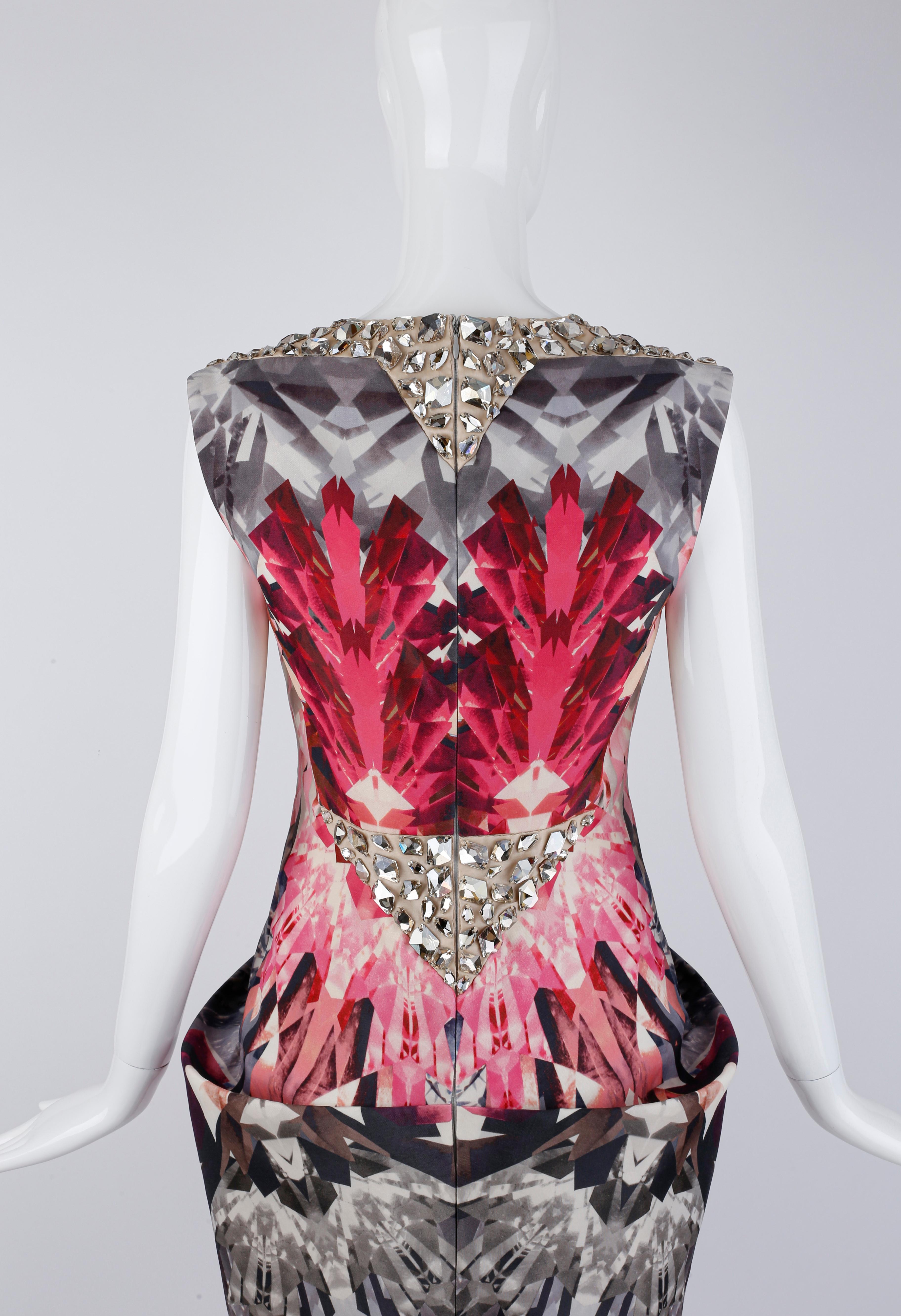 Alexander McQueen S/S 2009 Swarovski Crystal Structured Kaleidoscope Mini Dress For Sale 6