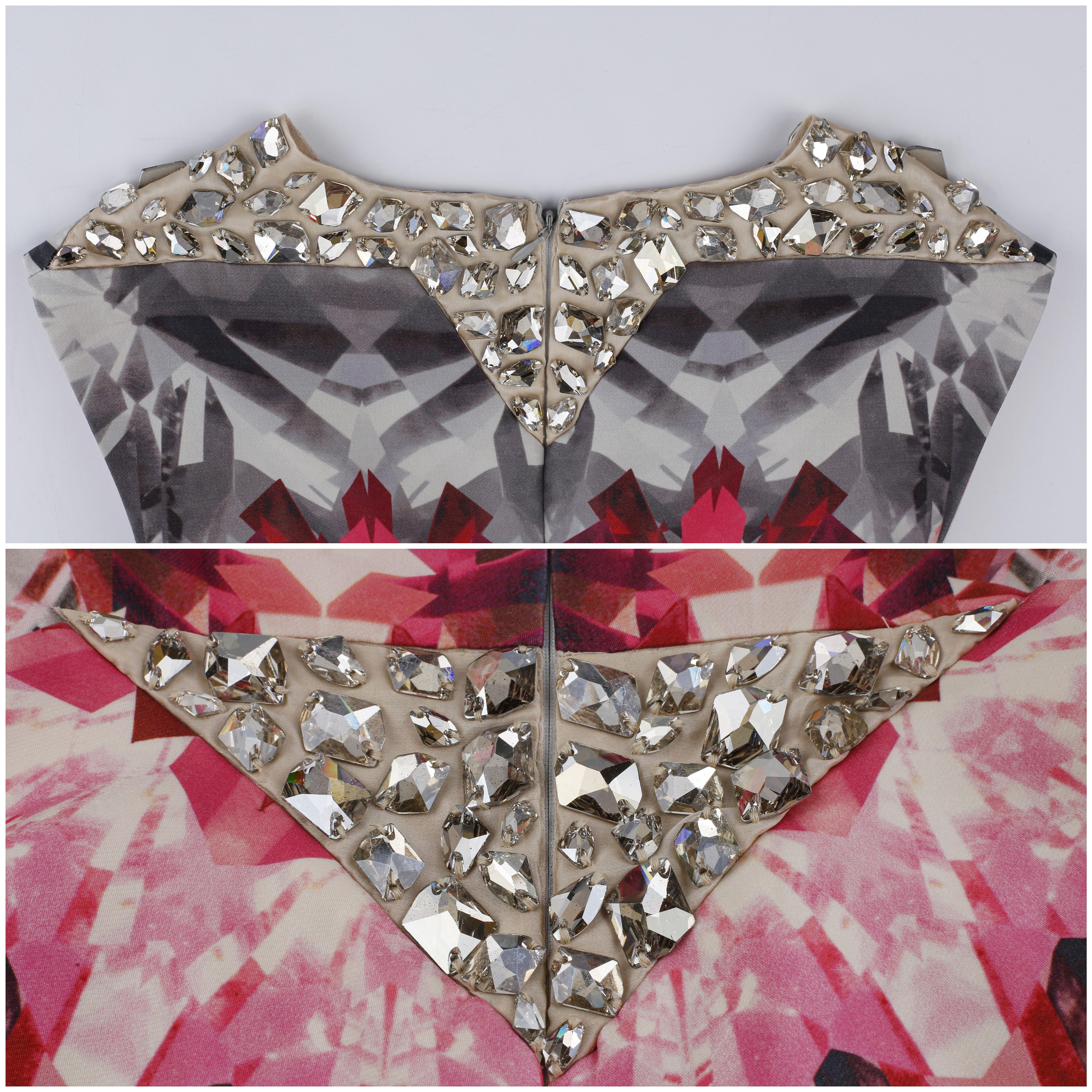 Alexander McQueen S/S 2009 Swarovski Crystal Structured Kaleidoscope Mini Dress For Sale 7